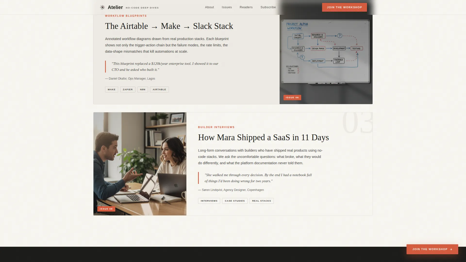 Editorial No-Code Newsletter Landing Page Template