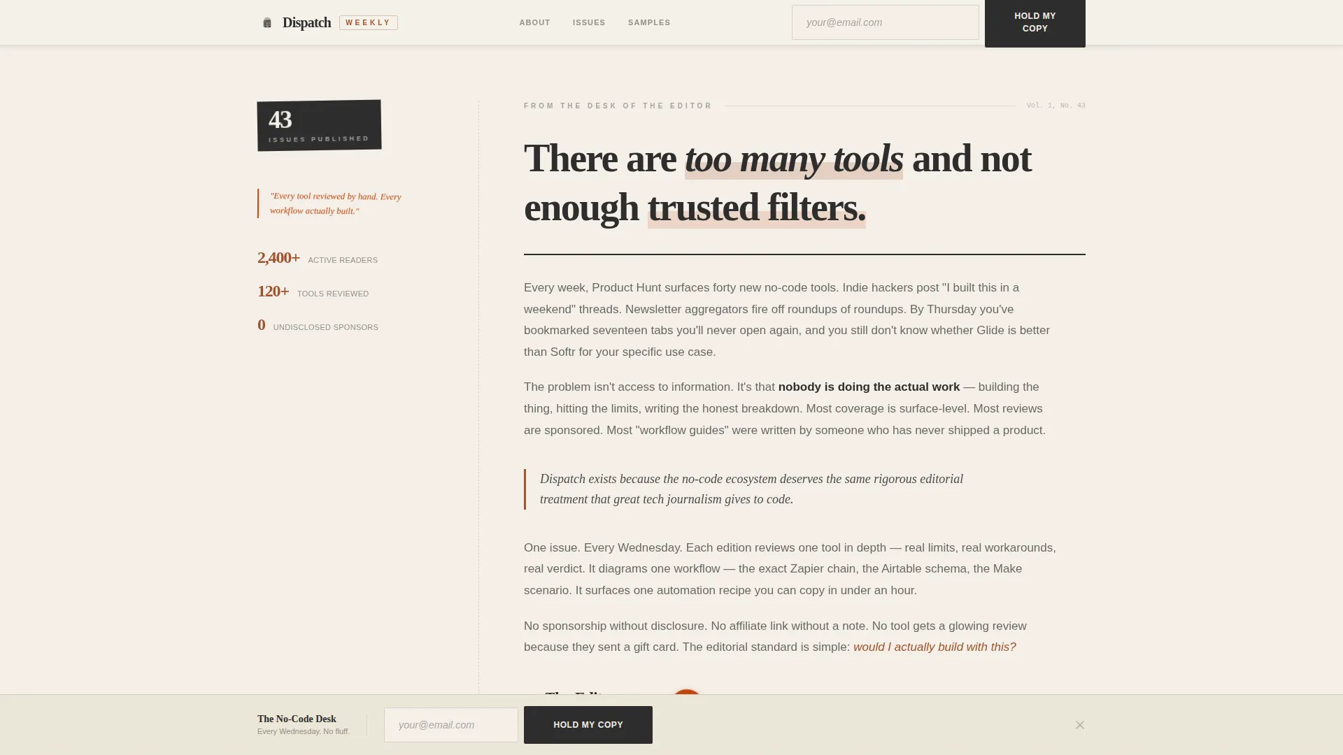 No-Code Newsletter Landing Page Template