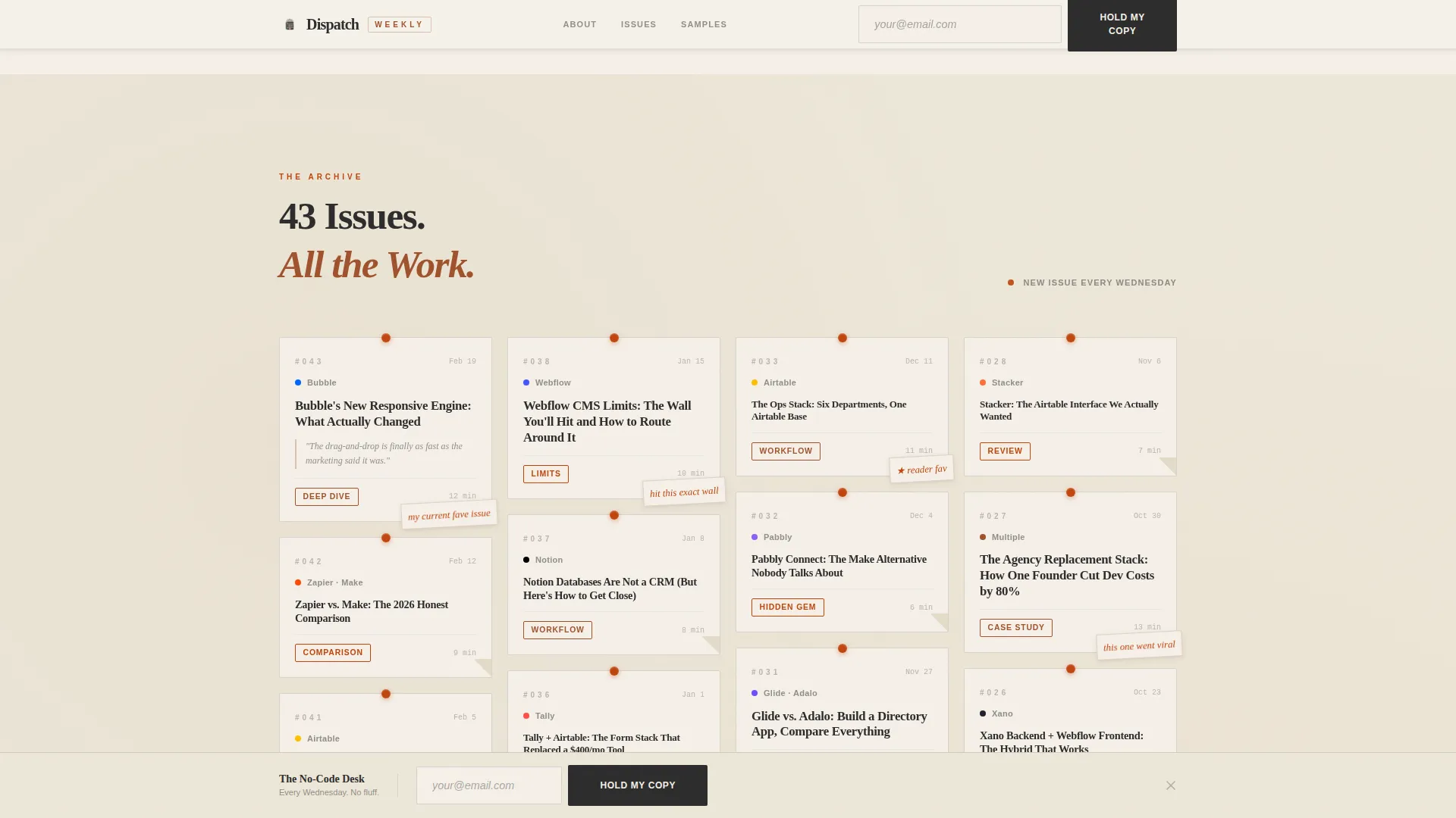 No-Code Newsletter Landing Page Template
