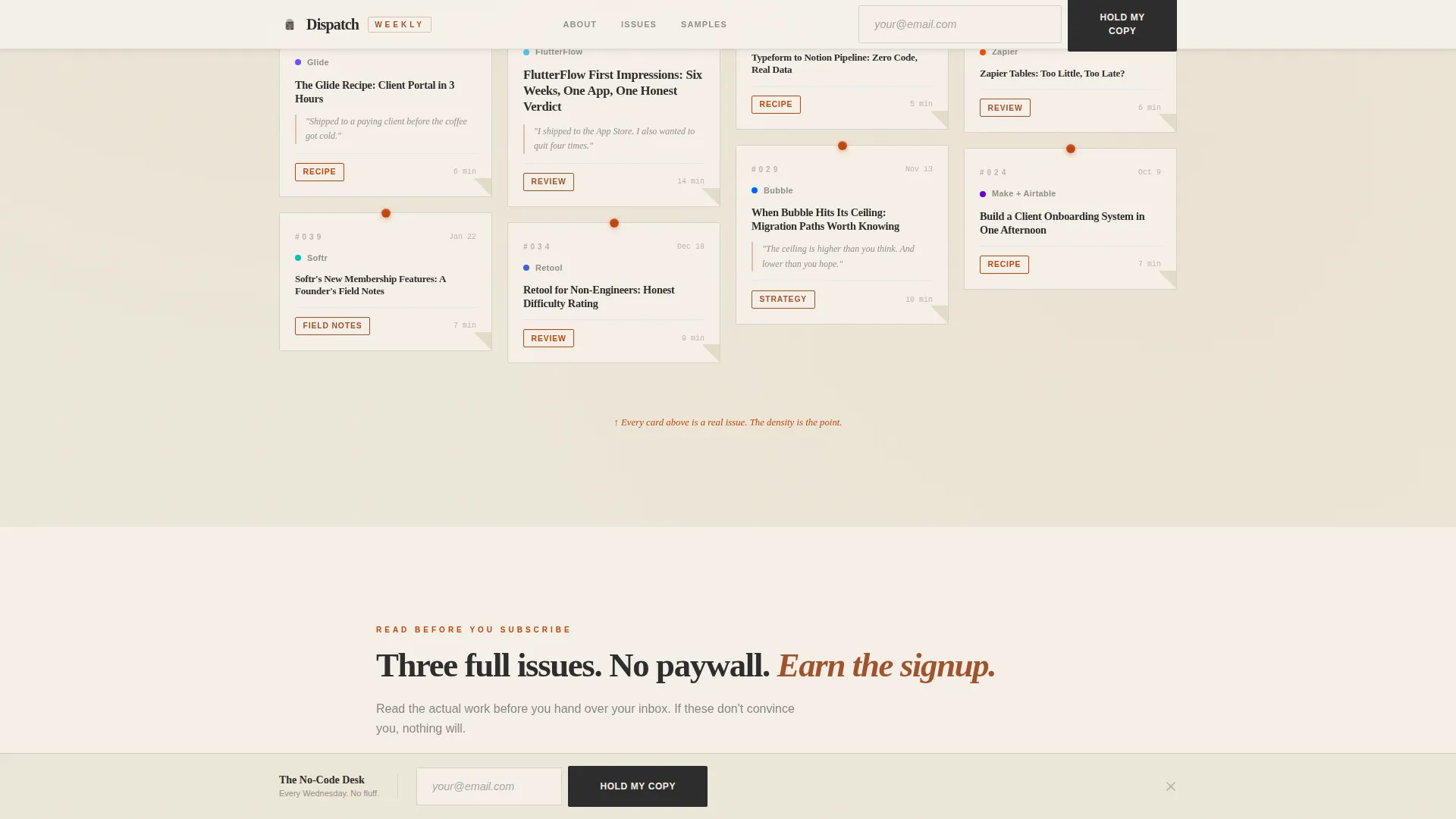 No-Code Newsletter Landing Page Template