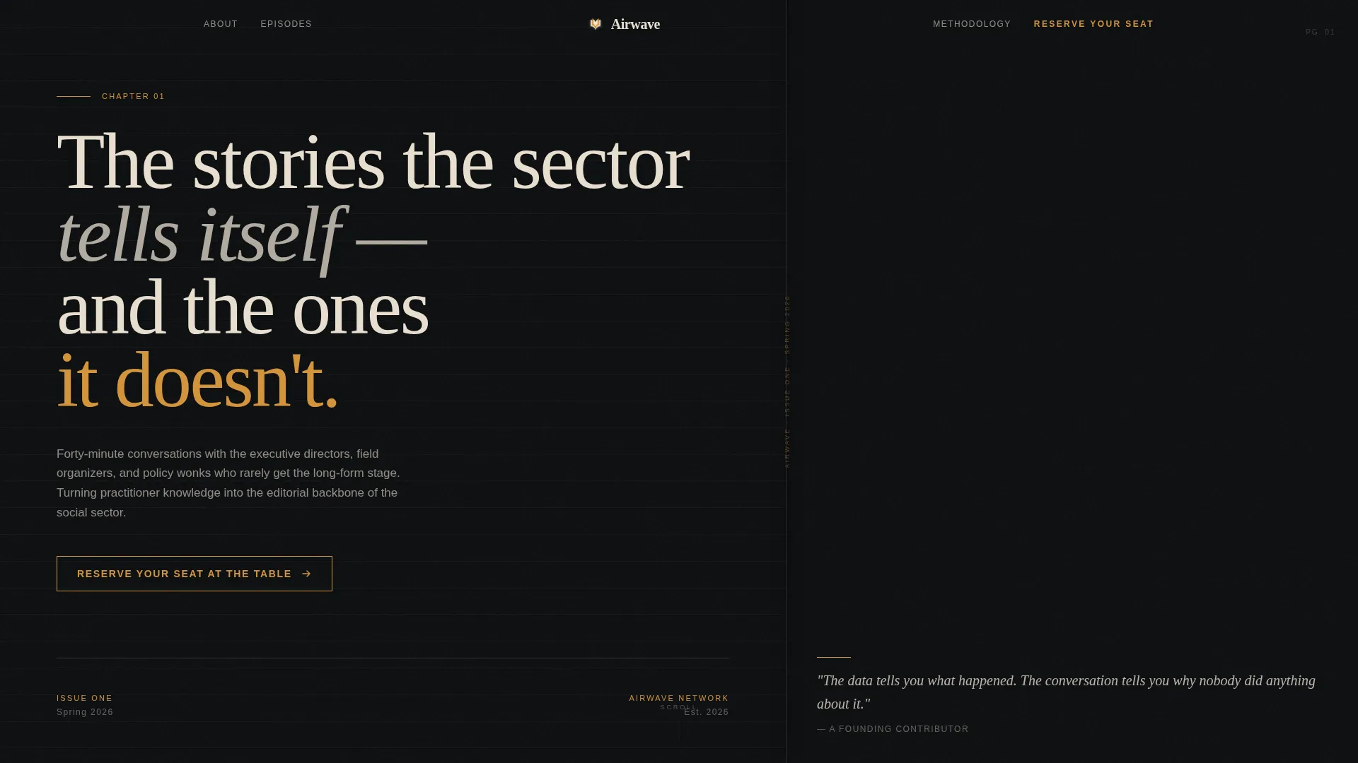 Editorial Nonprofit Podcast Landing Page Template