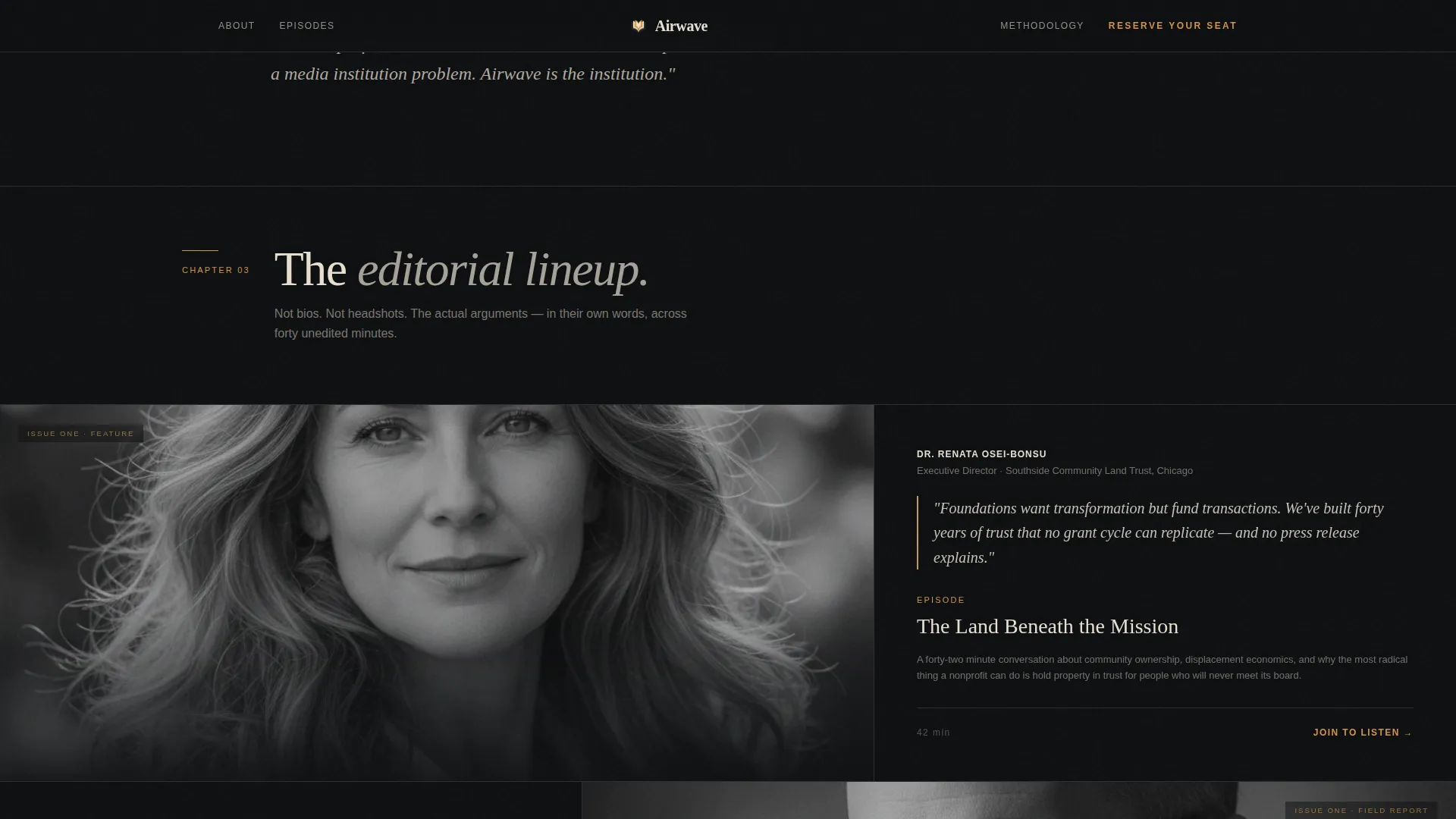 Editorial Nonprofit Podcast Landing Page Template