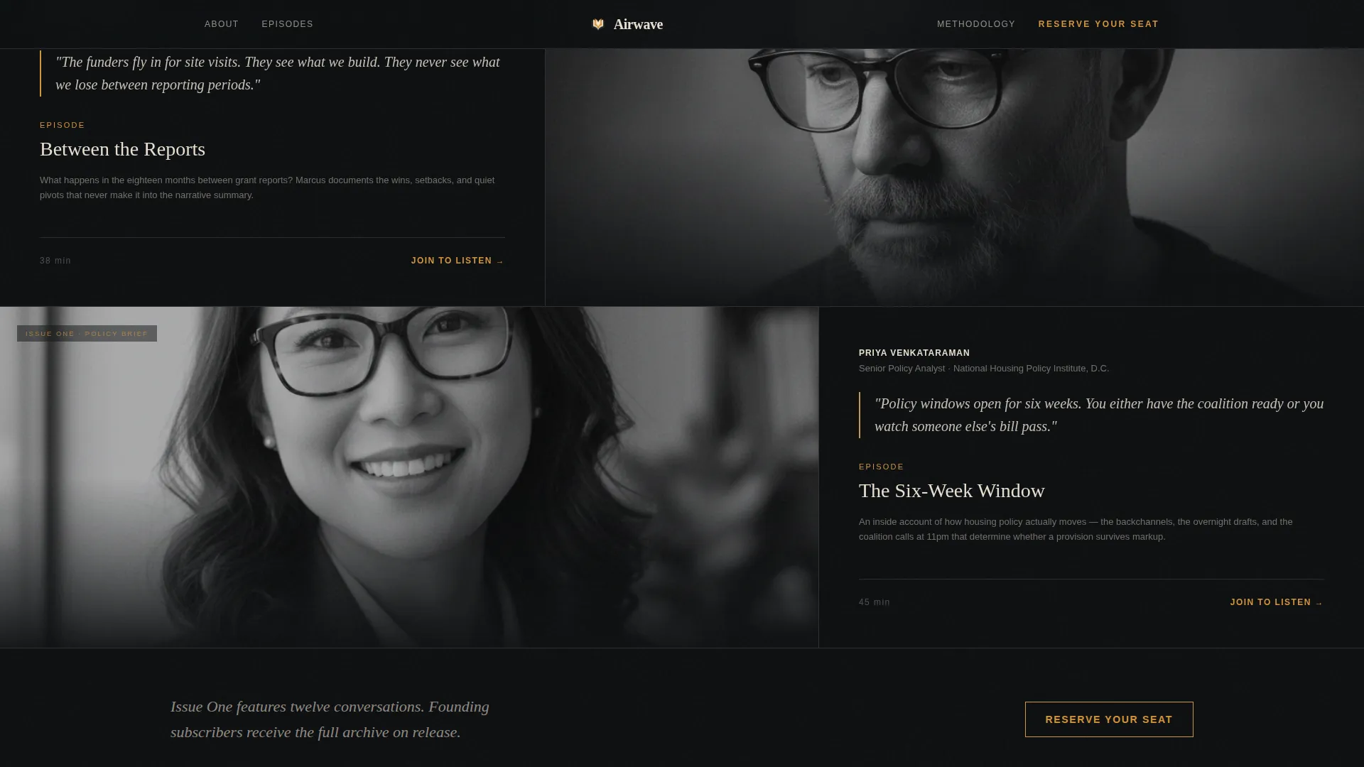 Editorial Nonprofit Podcast Landing Page Template