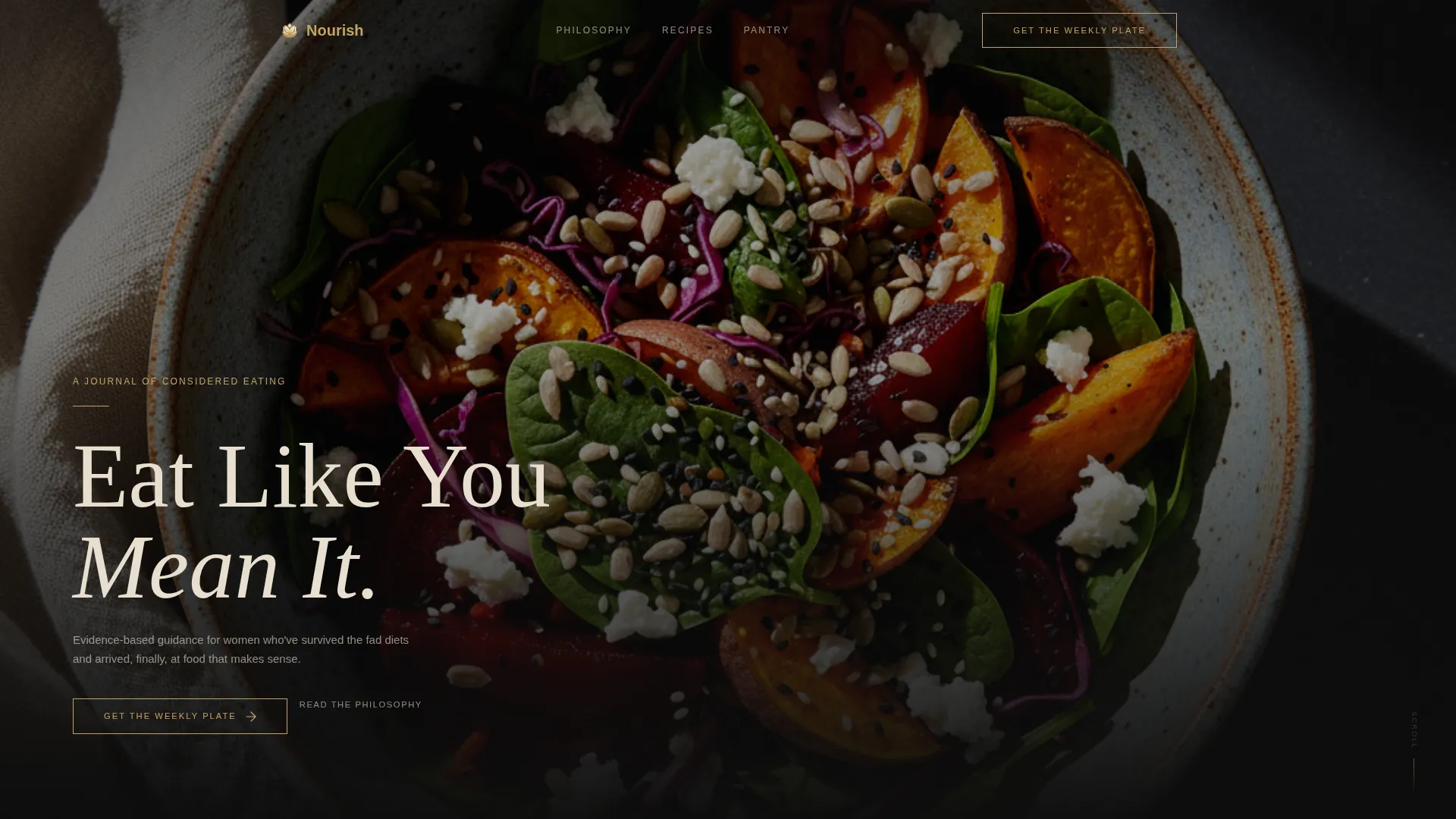 Elegant Nutrition Blog Landing Page Template