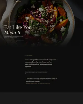 Elegant Nutrition Blog Landing Page Template