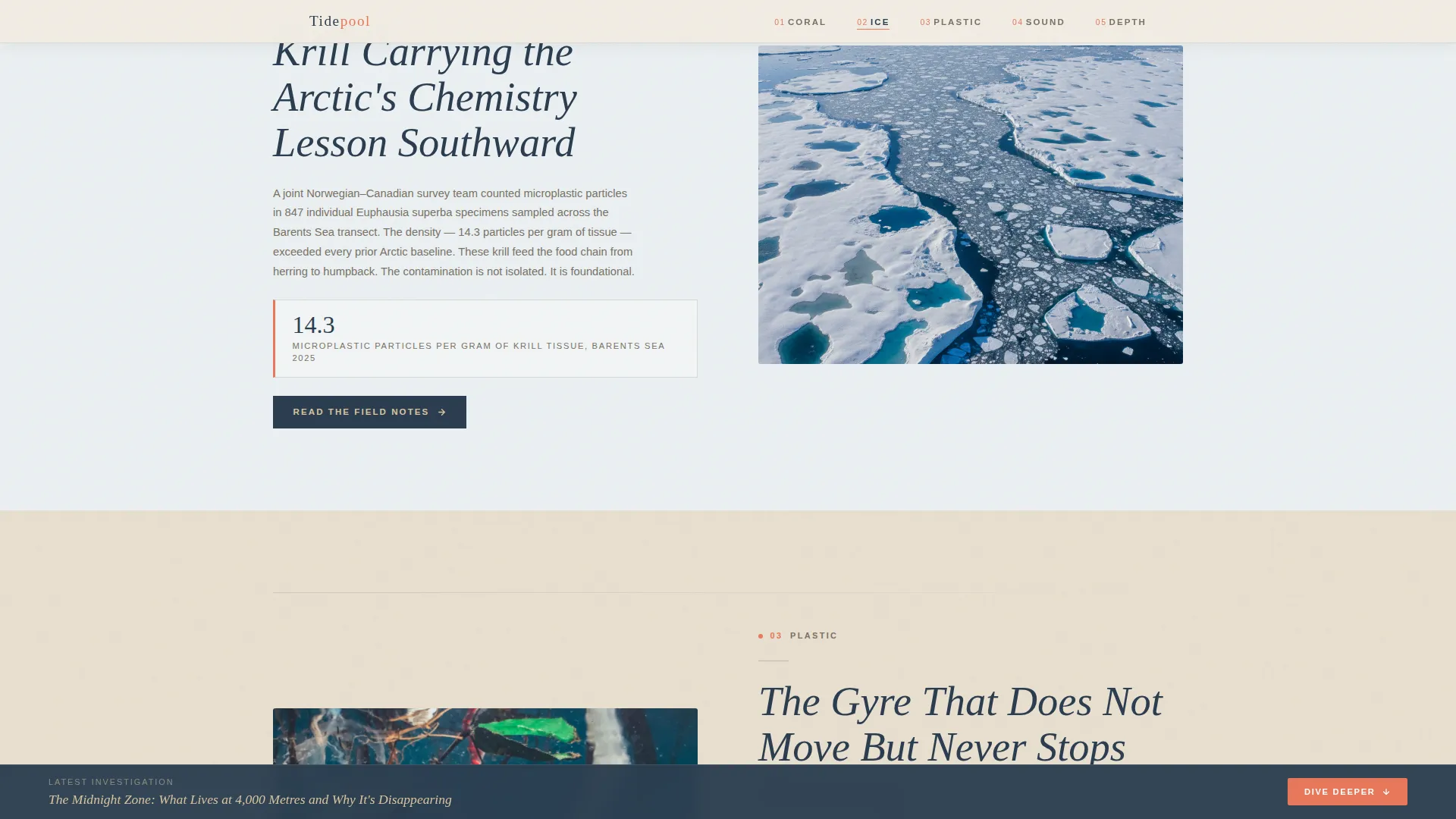Ocean Conservation Blog Landing Page Template