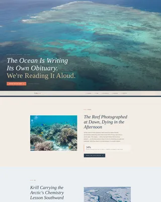 Ocean Conservation Blog Landing Page Template