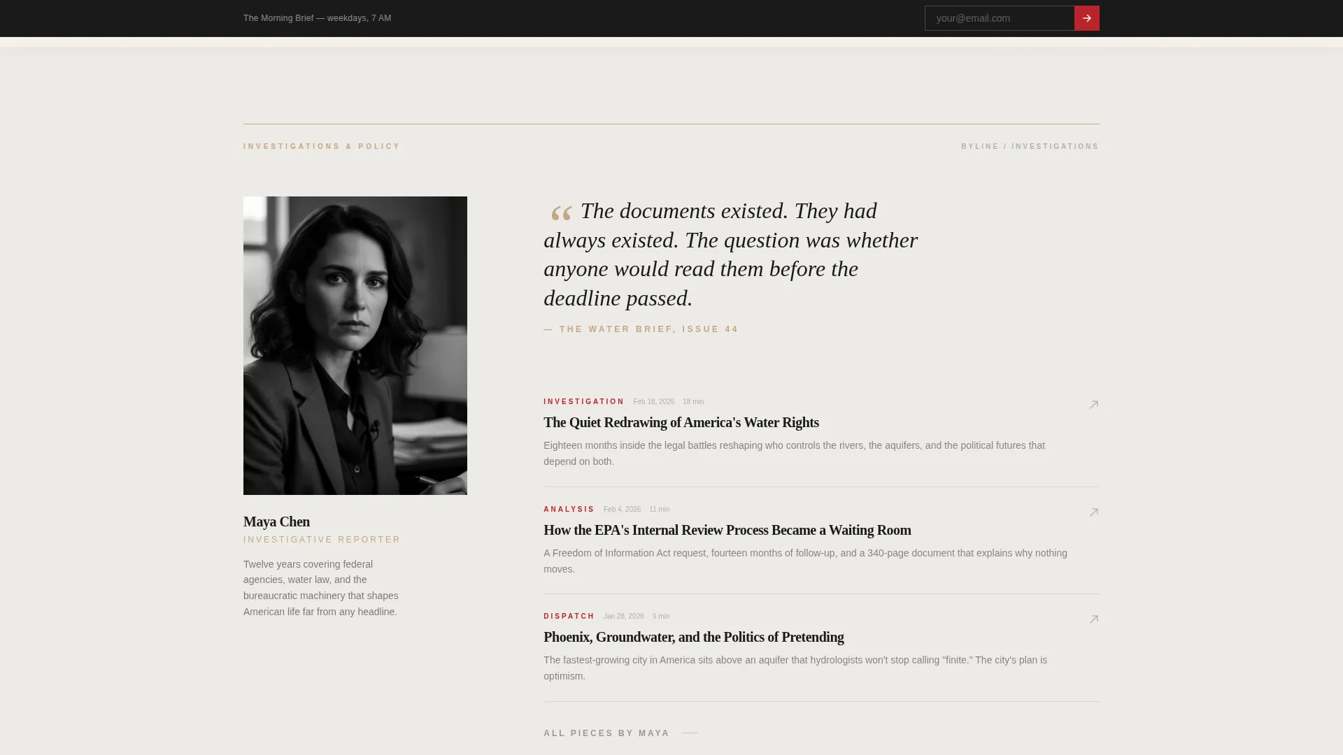 Editorial News Landing Page Template for Publications