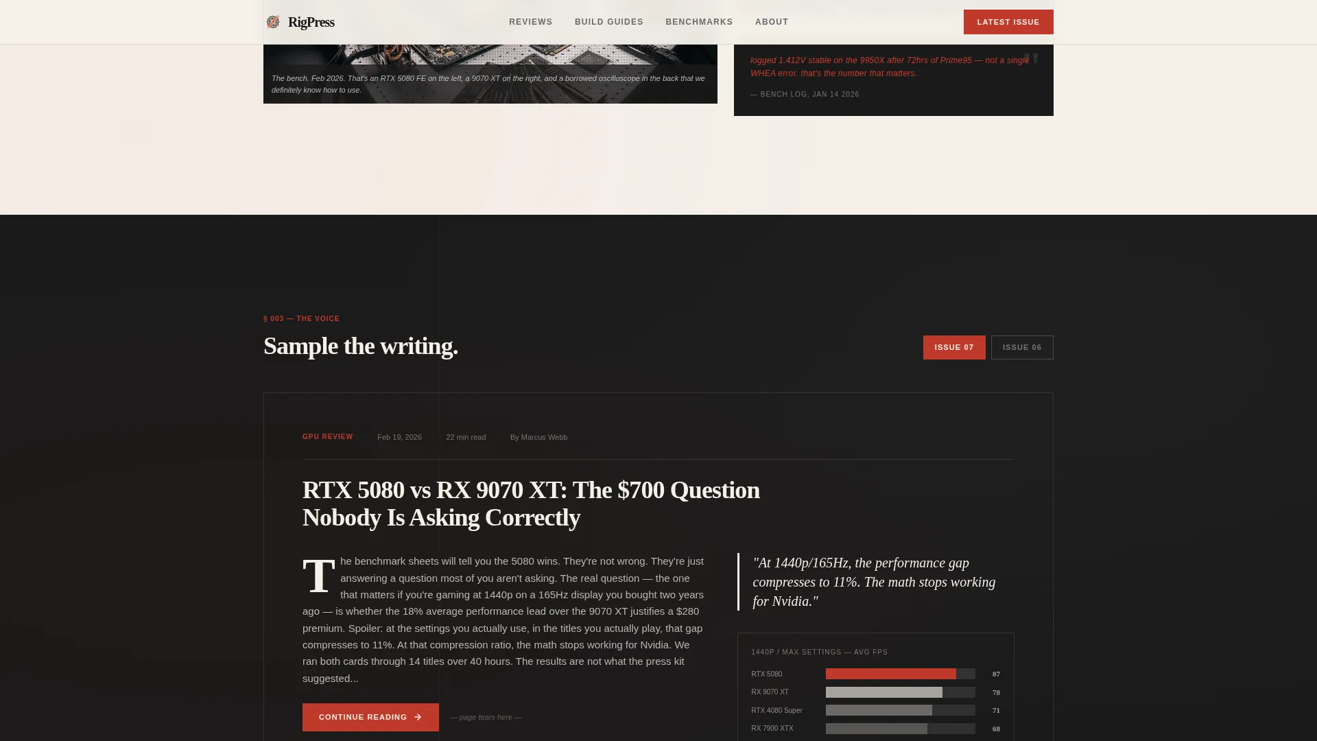 Bold PC Gaming Blog Editorial Landing Page
