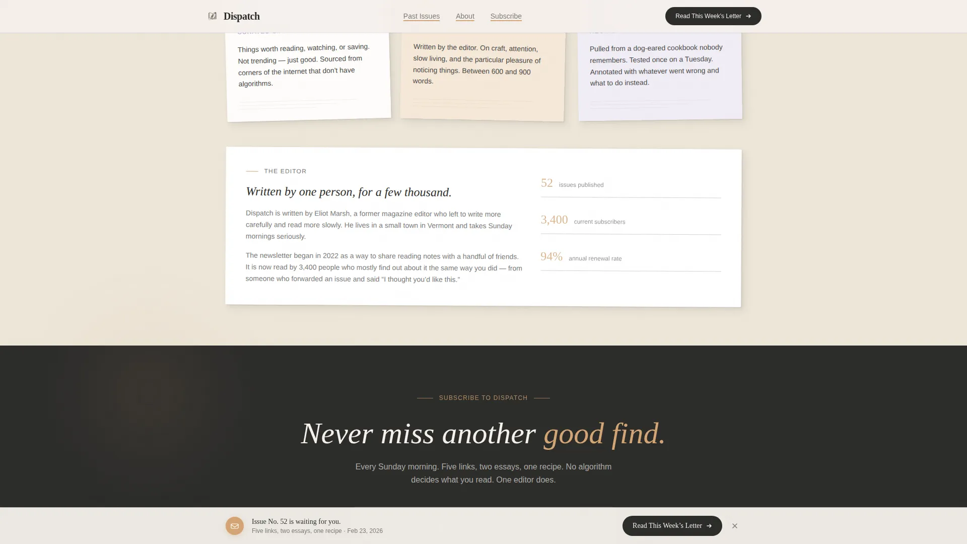 Artisan Paid Newsletter Landing Page Template