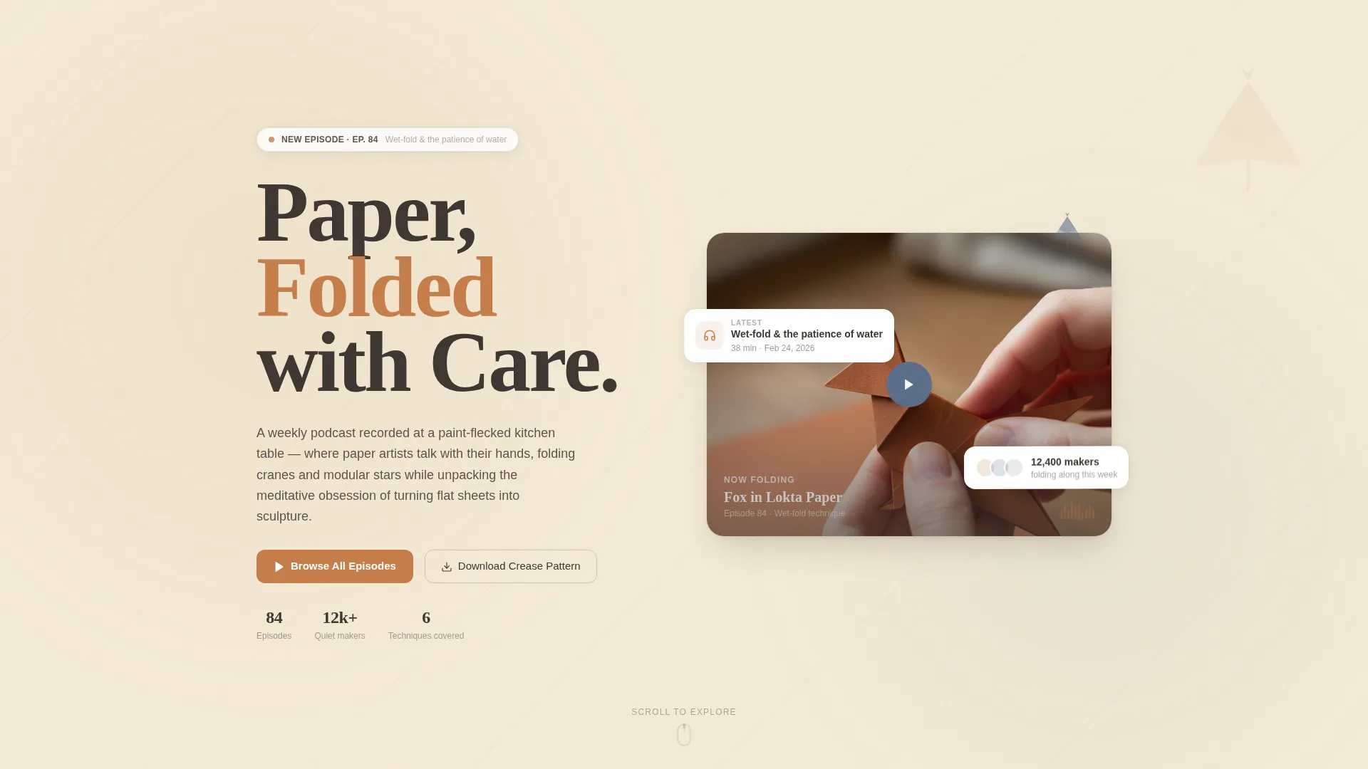 Handcrafted Paper Folding | Free Website Template | Rocket