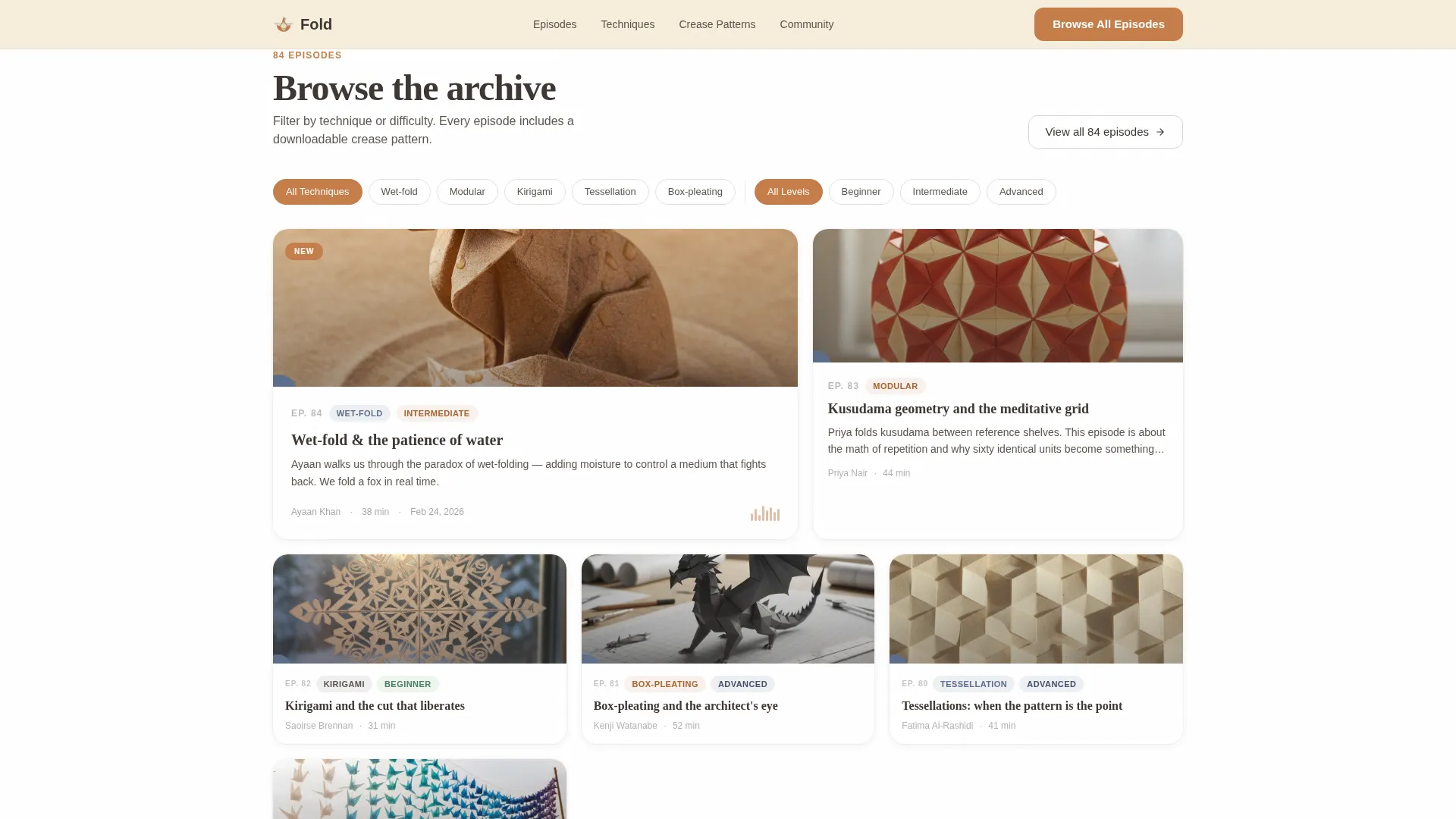 Handcrafted Paper Folding | Free Website Template | Rocket