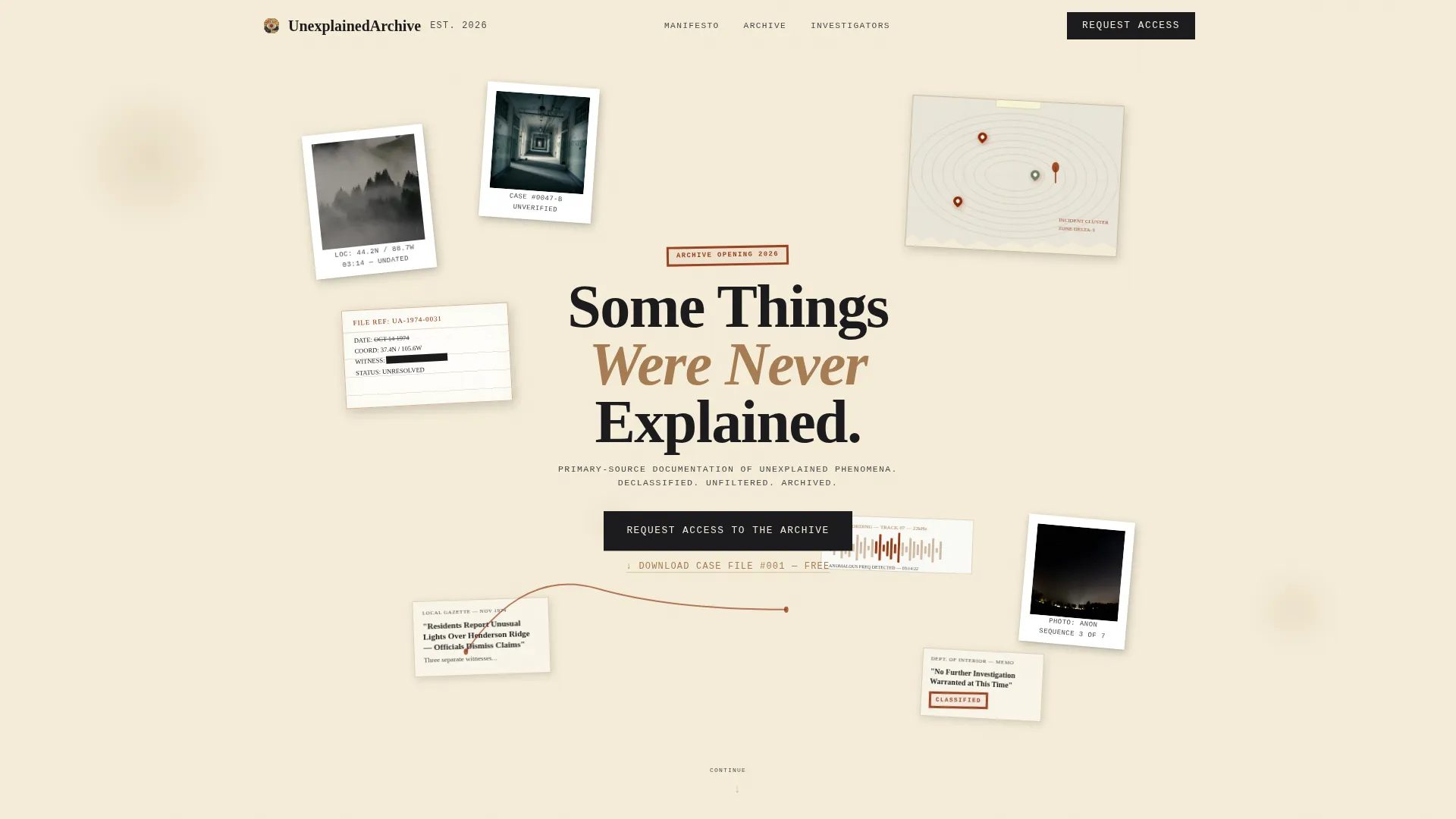 Declassified Paranormal Landing Page Template