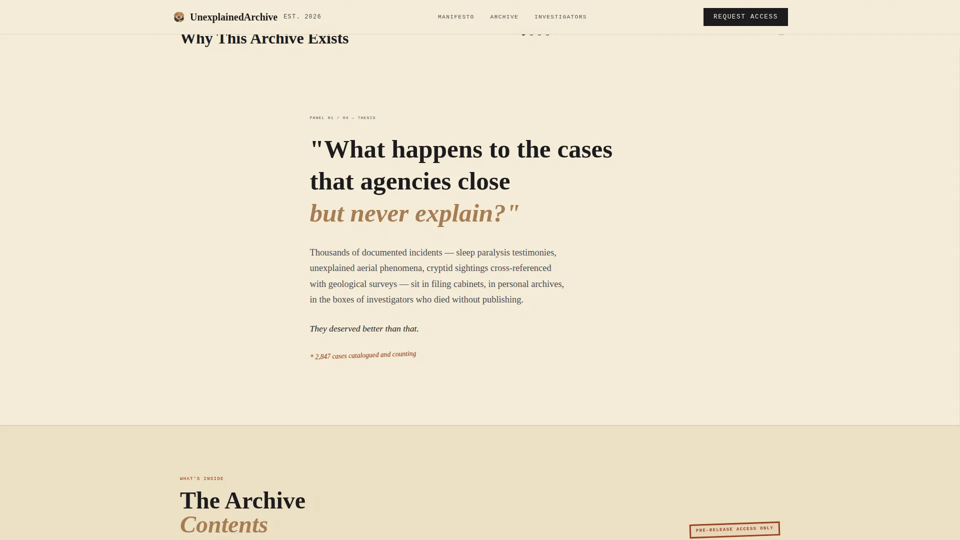 Declassified Paranormal Landing Page Template