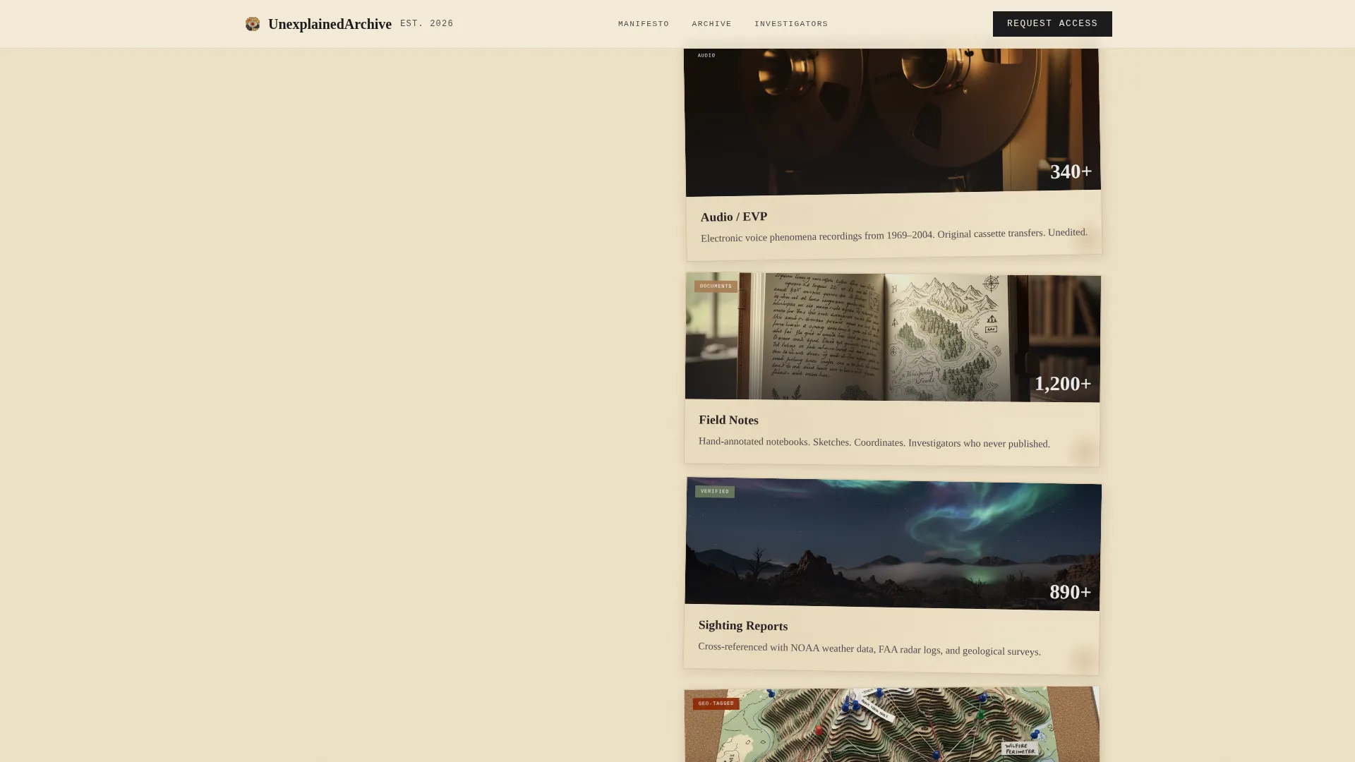 Declassified Paranormal Landing Page Template