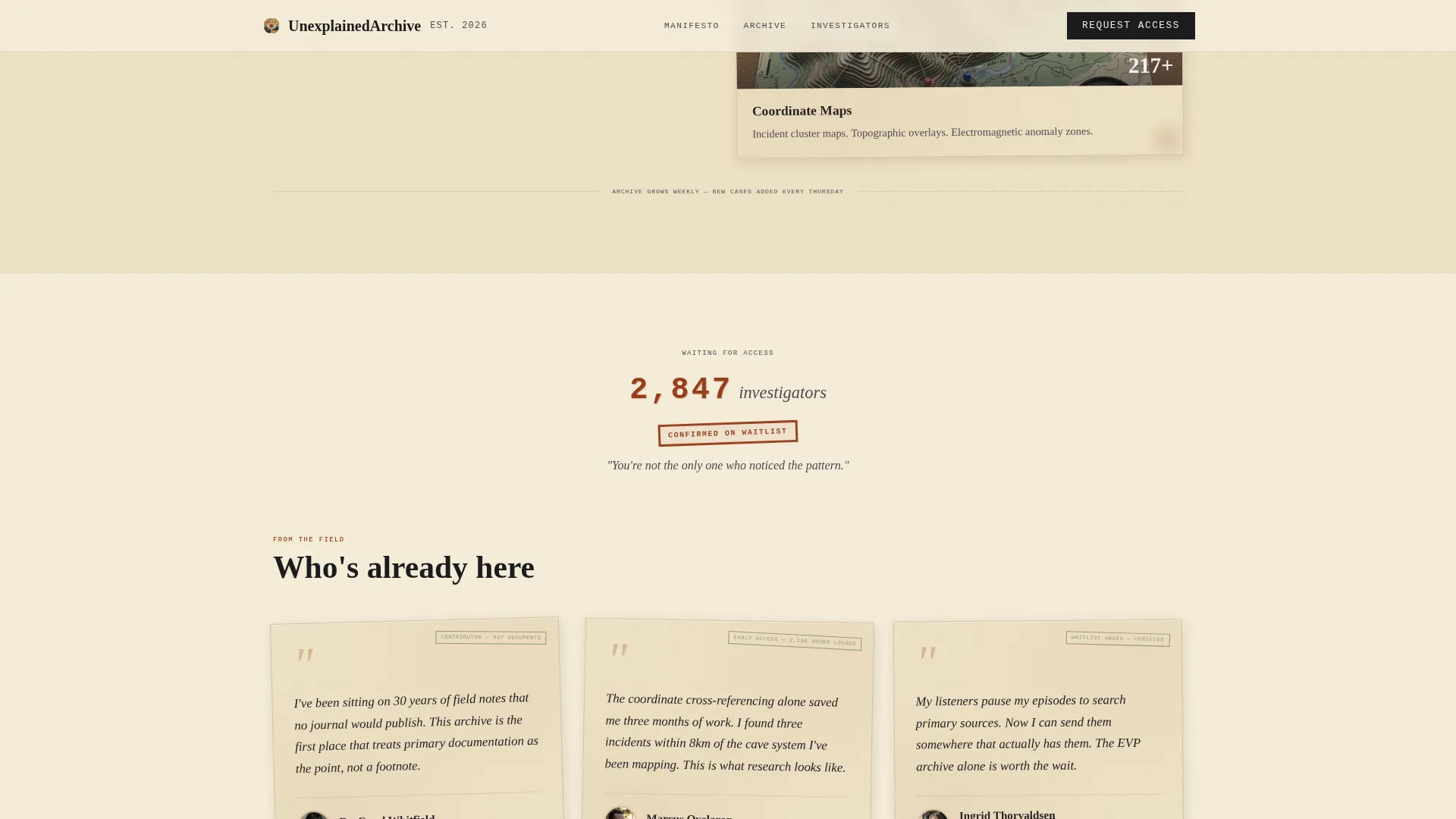 Declassified Paranormal Landing Page Template