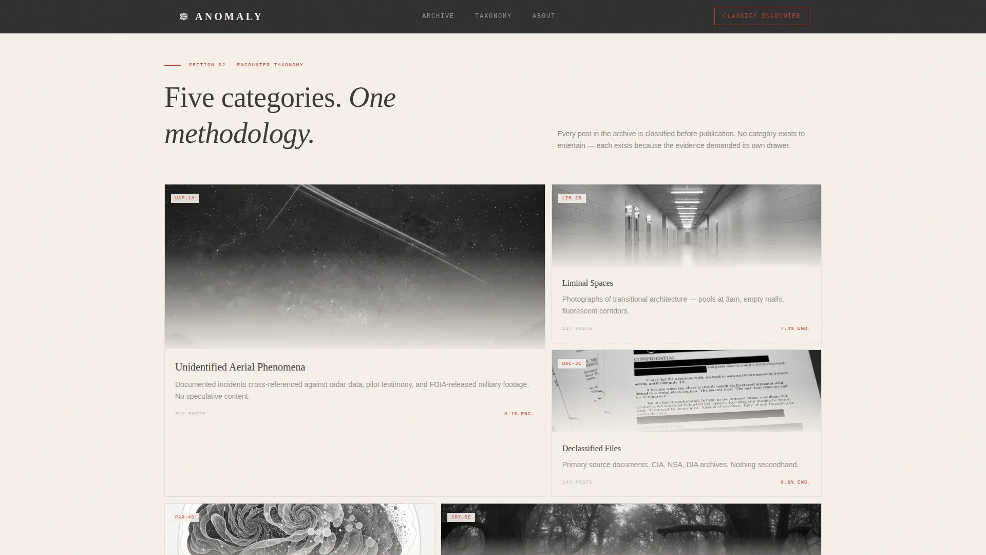 Paranormal Editorial Landing Page Template
