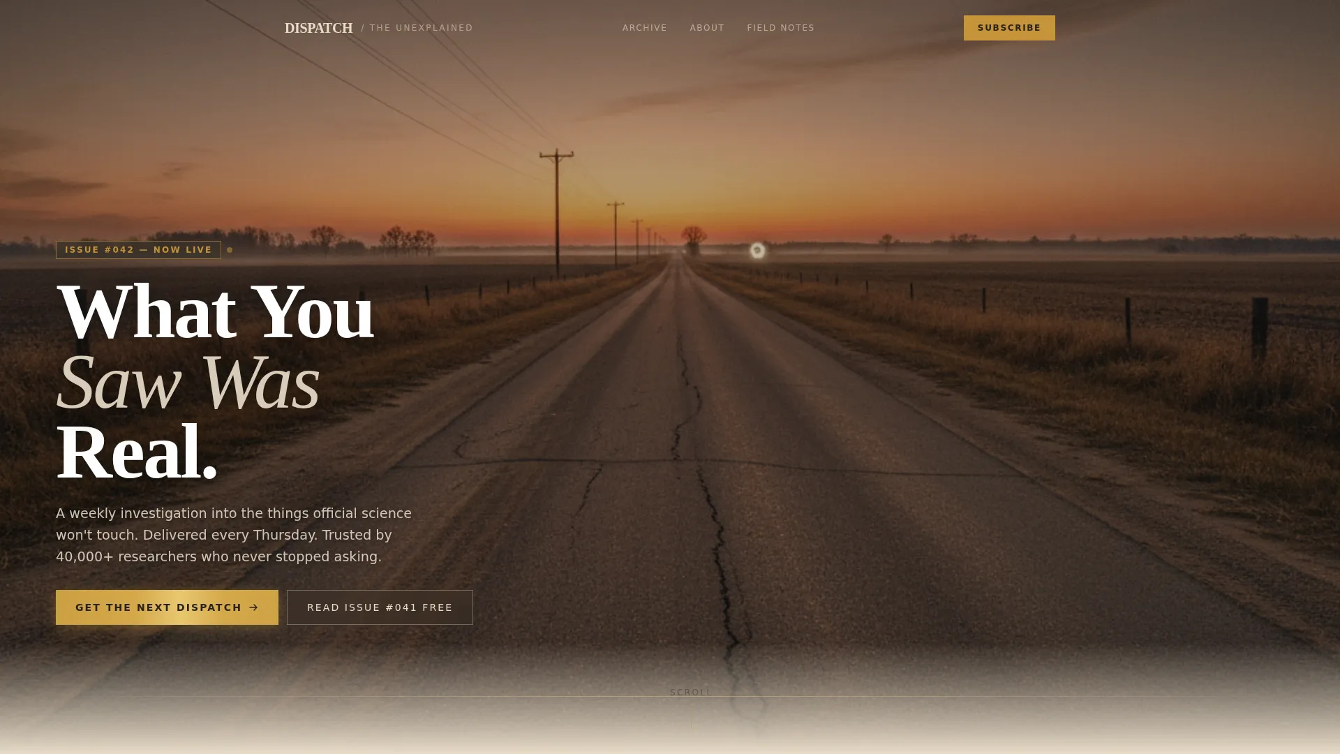 Paranormal Newsletter Landing Page Template