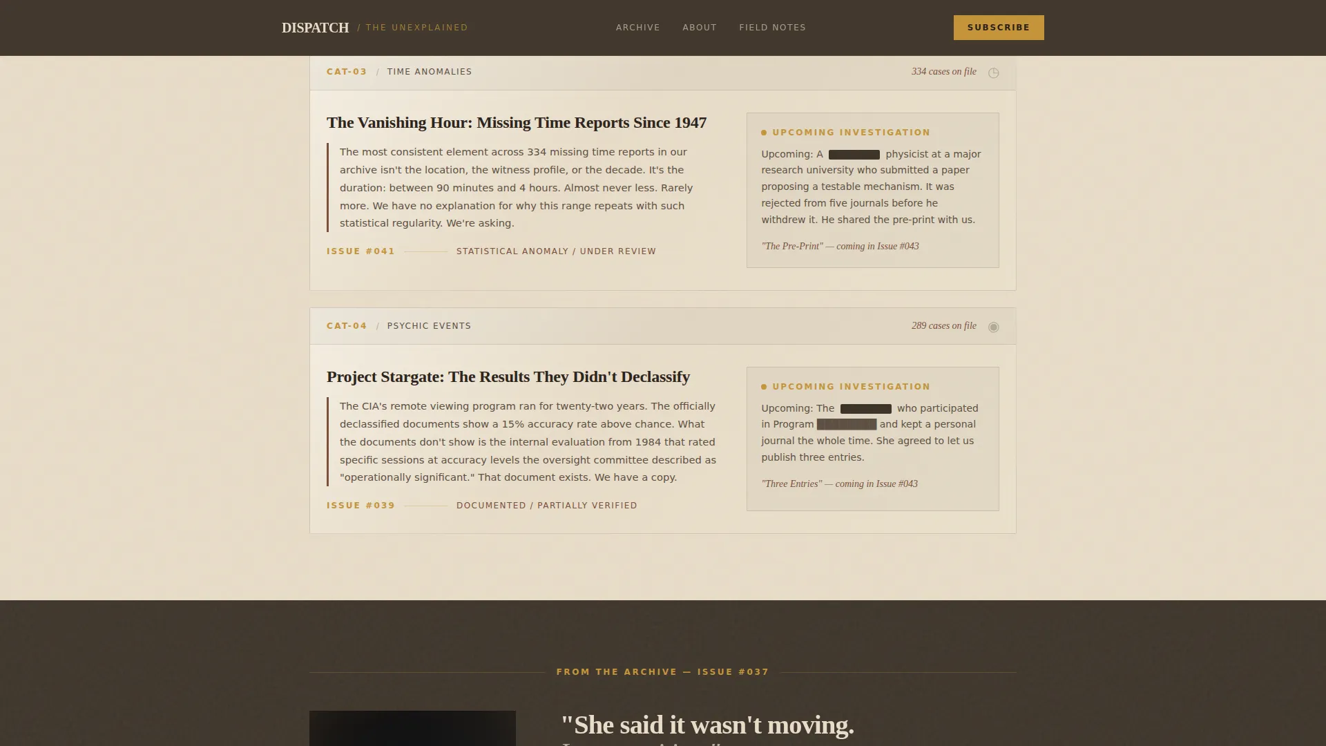 Paranormal Newsletter Landing Page Template