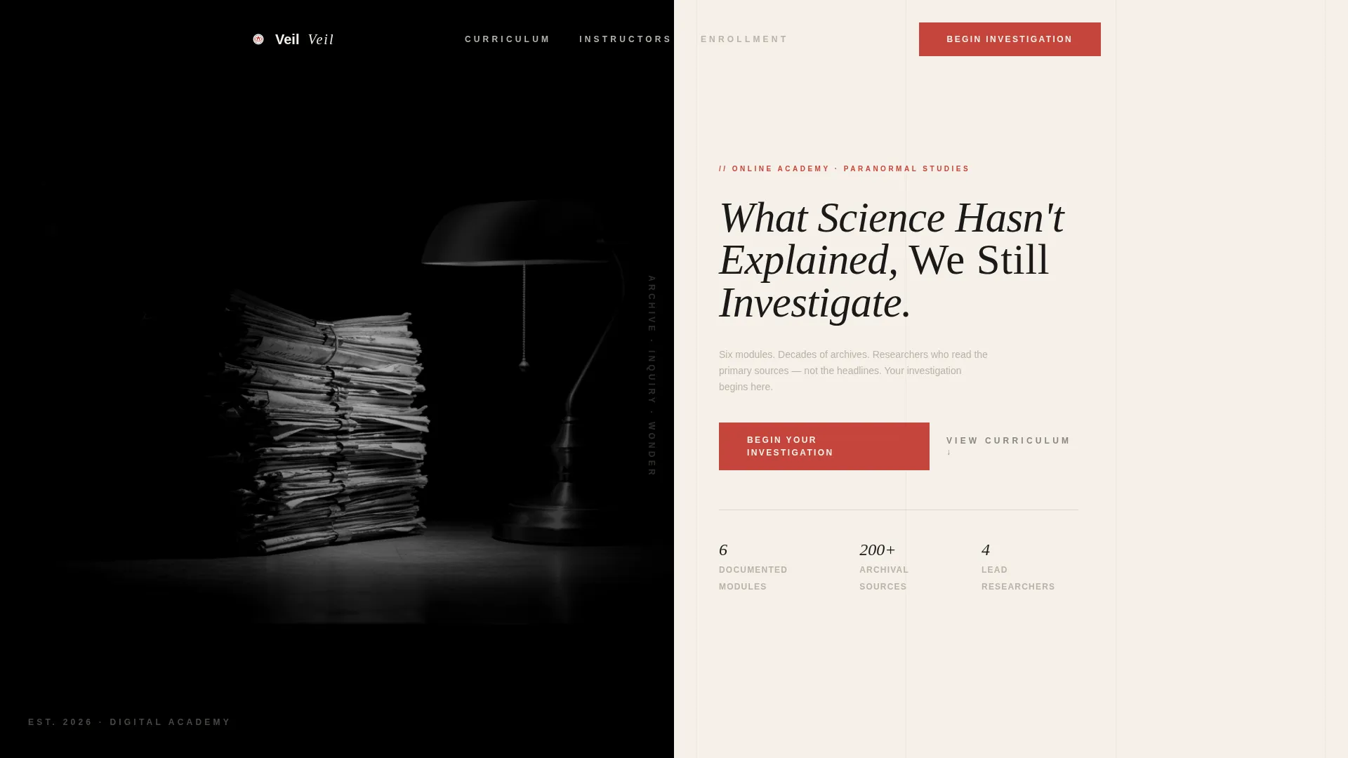 Paranormal Online Course Landing Page Template
