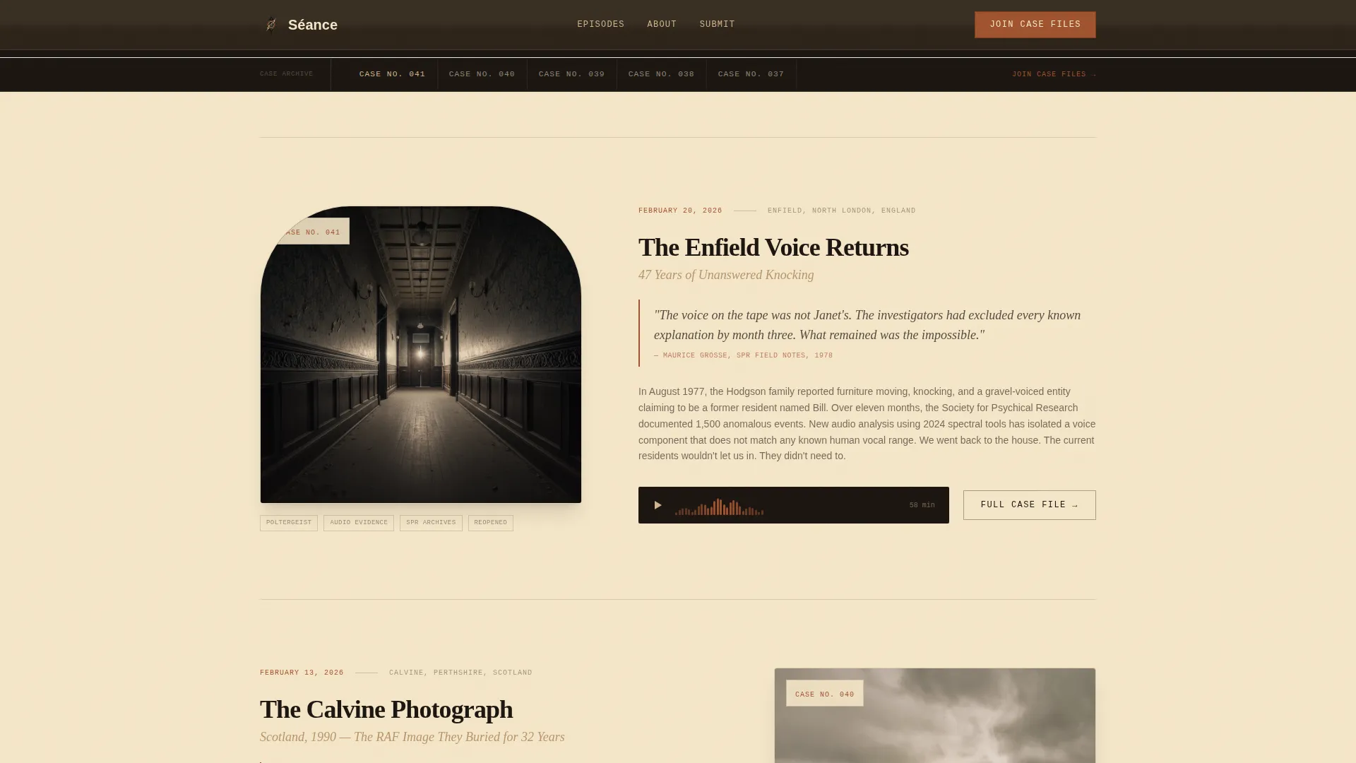 Paranormal Podcast Landing Page Template