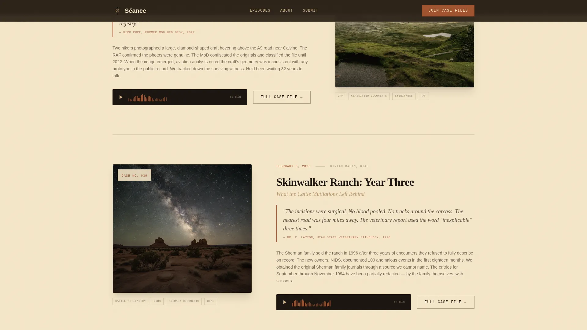 Paranormal Podcast Landing Page Template