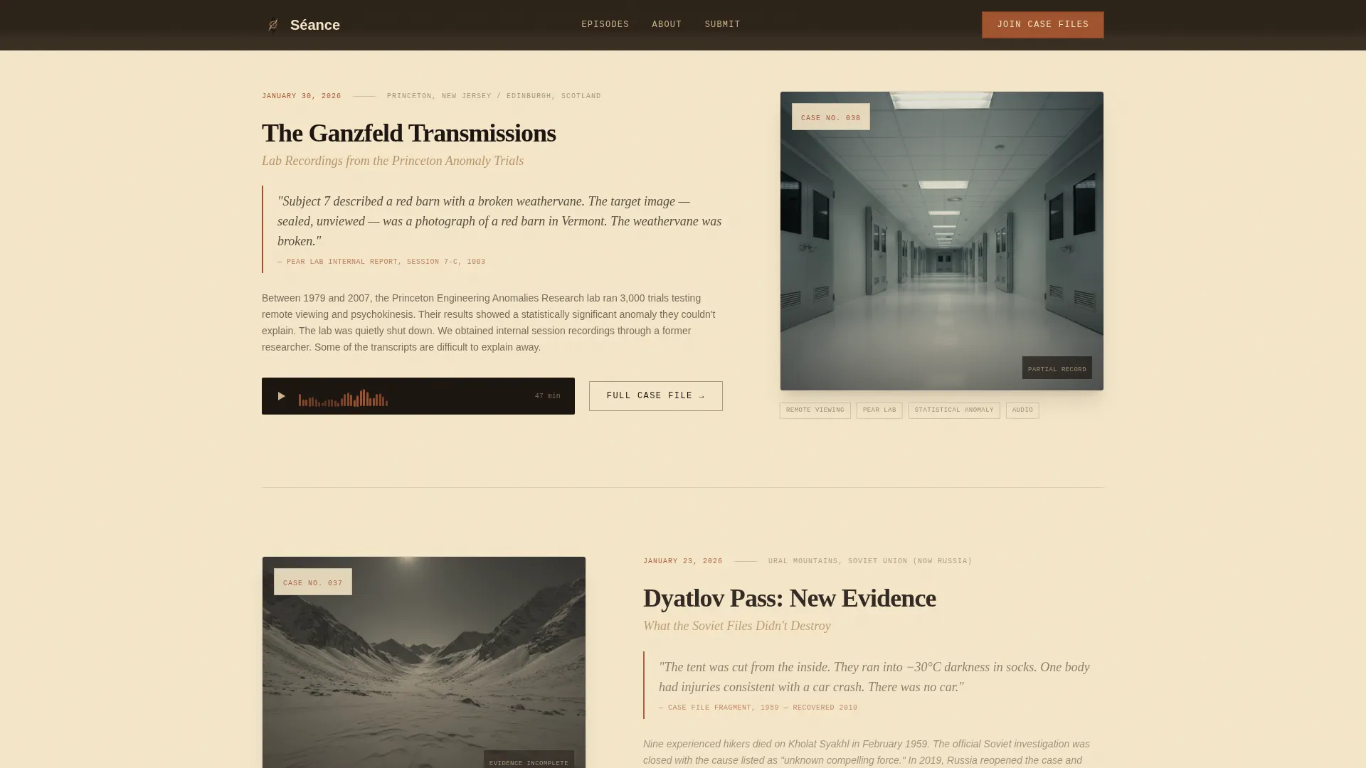 Paranormal Podcast Landing Page Template