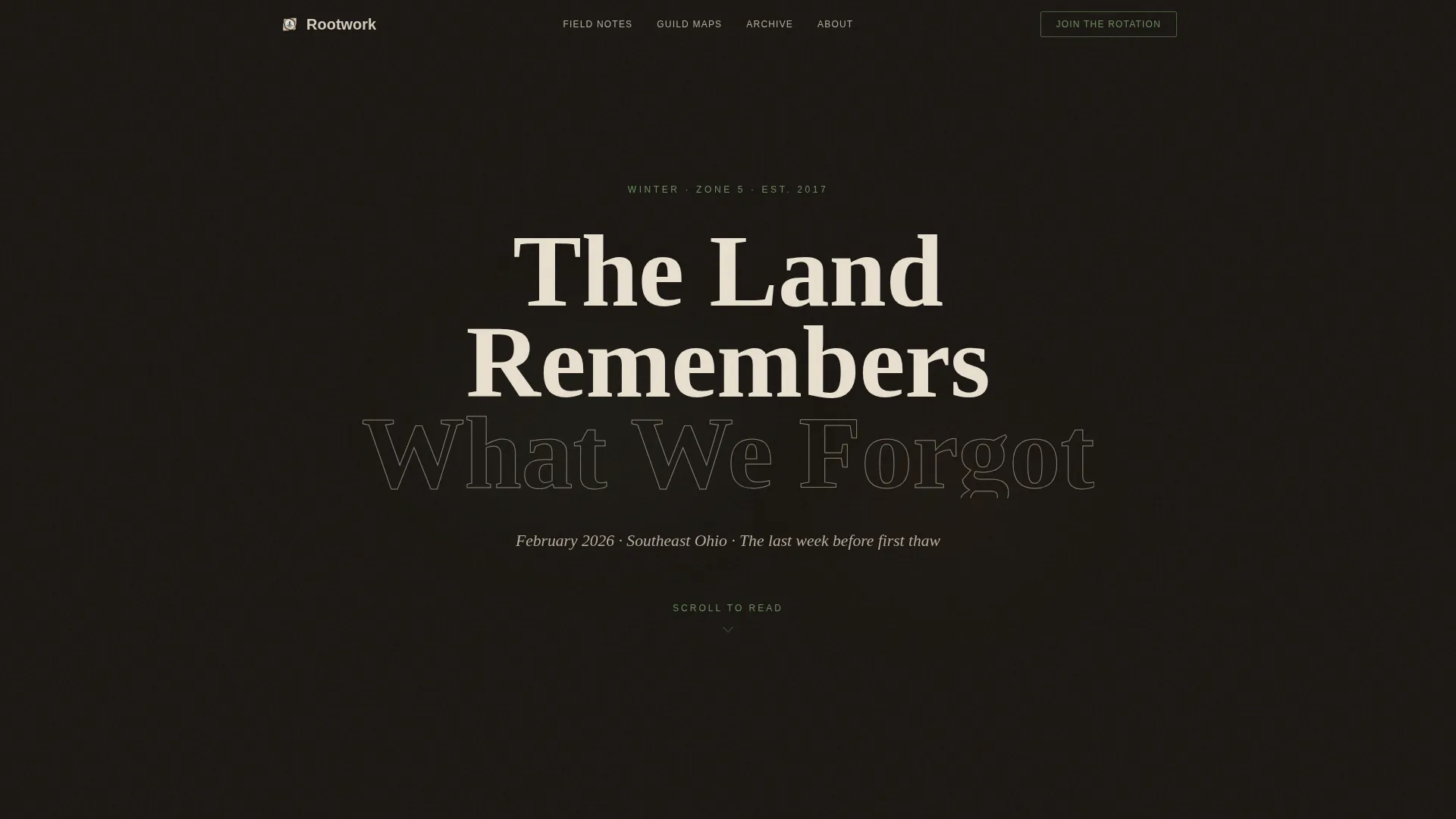 Cinematic Permaculture Blog Landing Page Template