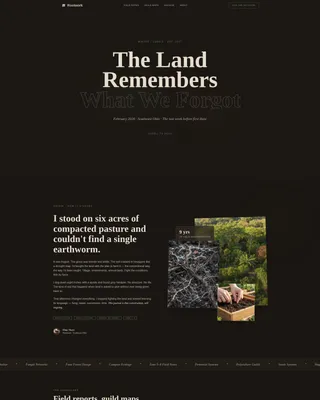 Cinematic Permaculture Blog Landing Page Template