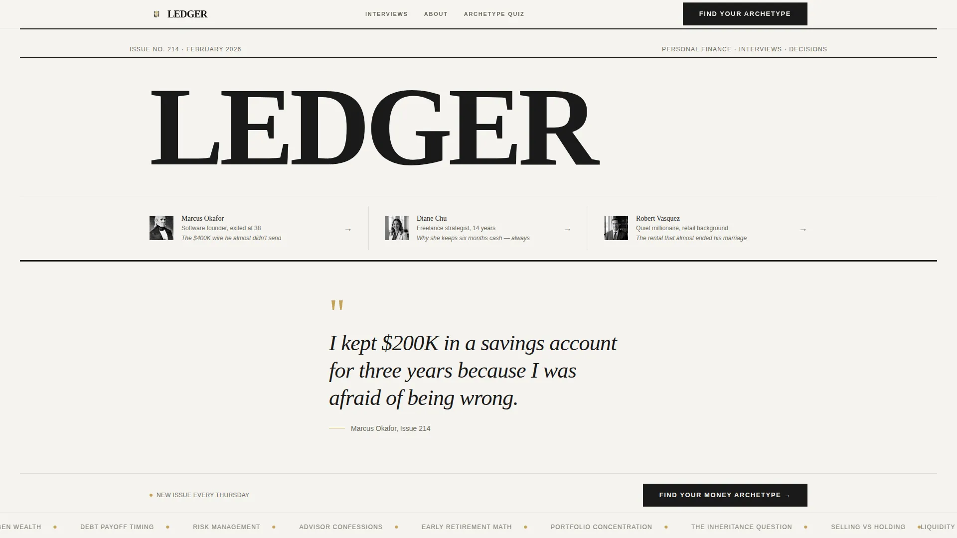 Personal Finance Newsletter Landing Page Template