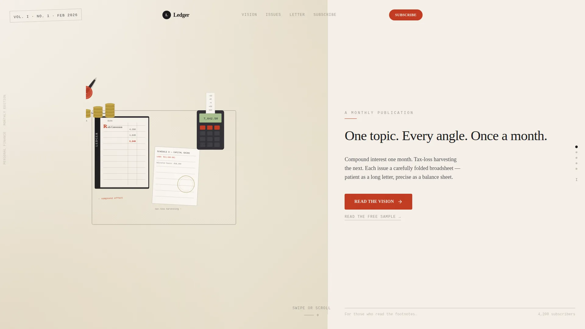 Personal Finance Newsletter Landing Page Template