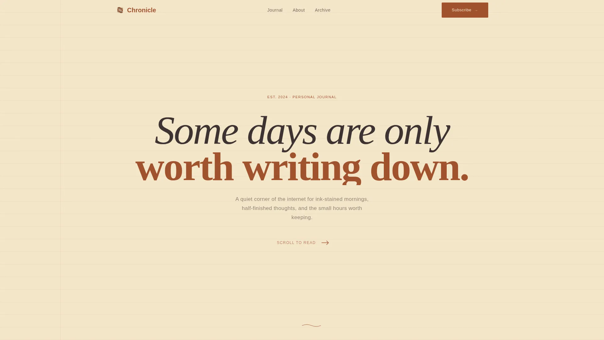 Artisan Journal Landing Page Template
