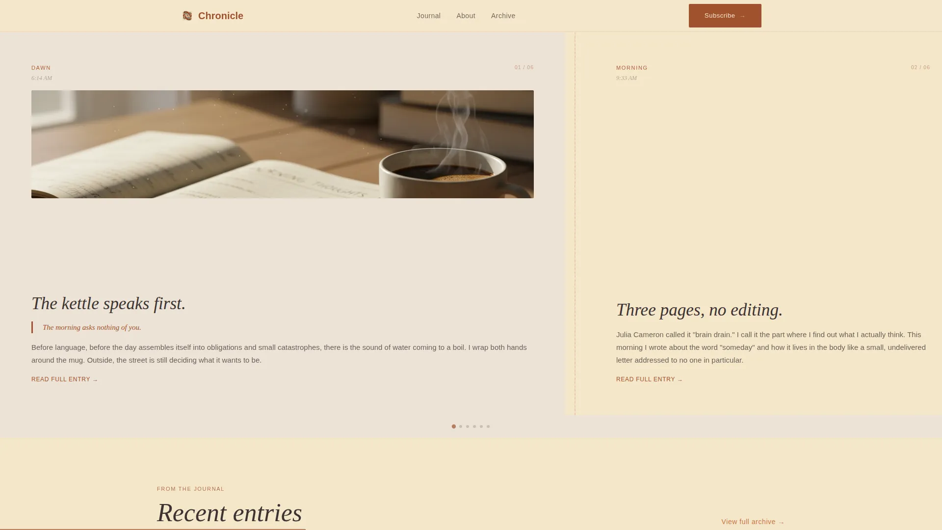 Artisan Journal Landing Page Template