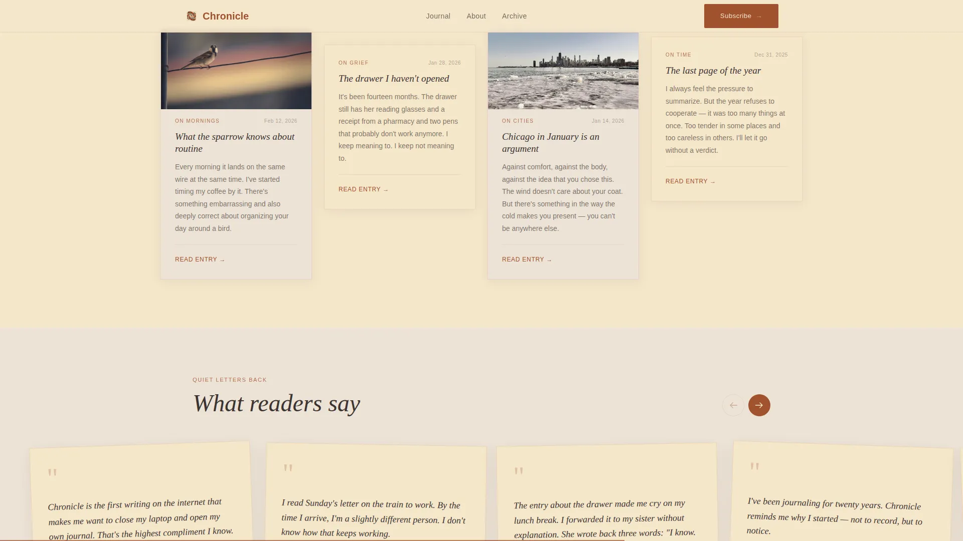 Artisan Journal Landing Page Template