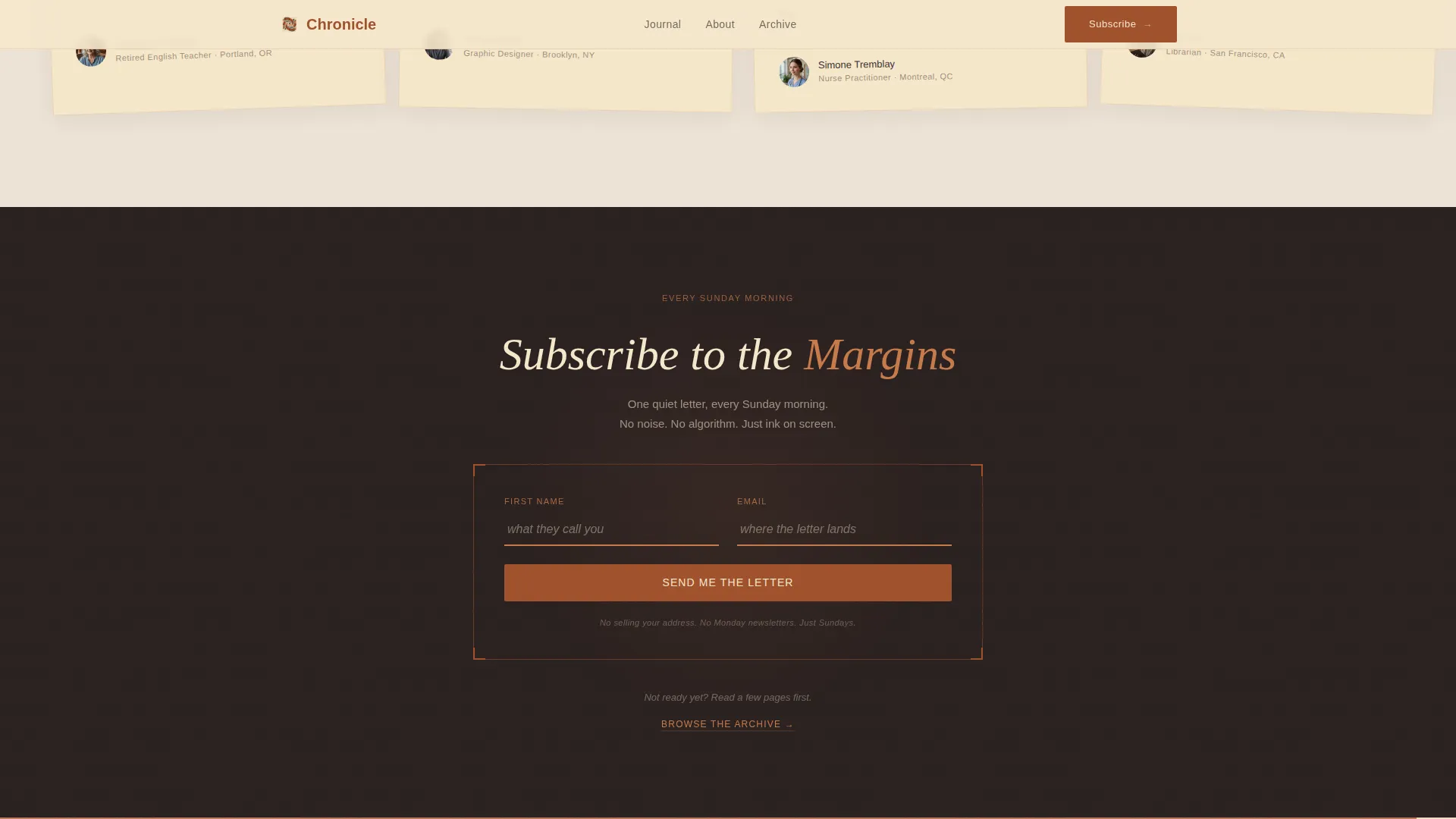 Artisan Journal Landing Page Template
