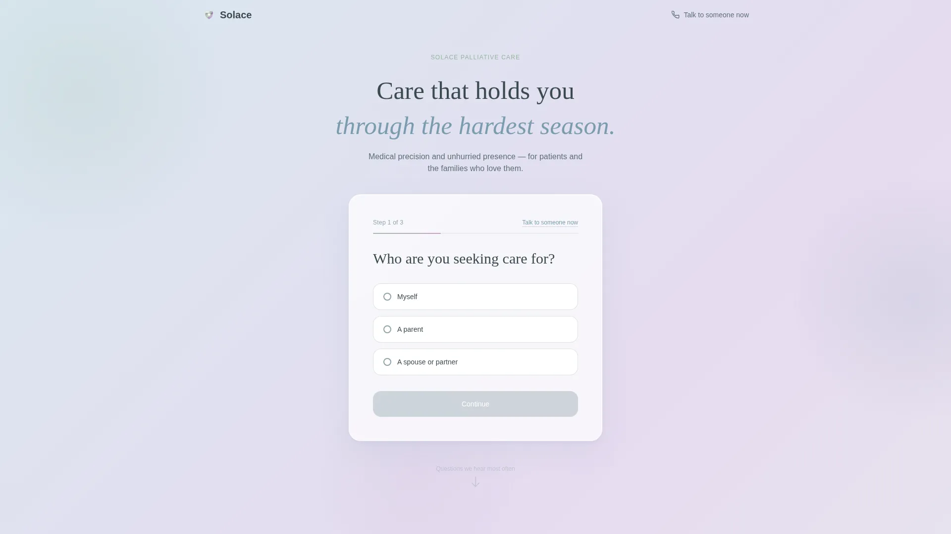 Palliative Care Landing Page Template for Clinics