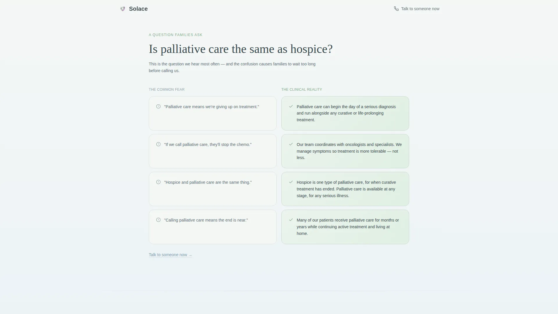 Palliative Care Landing Page Template for Clinics