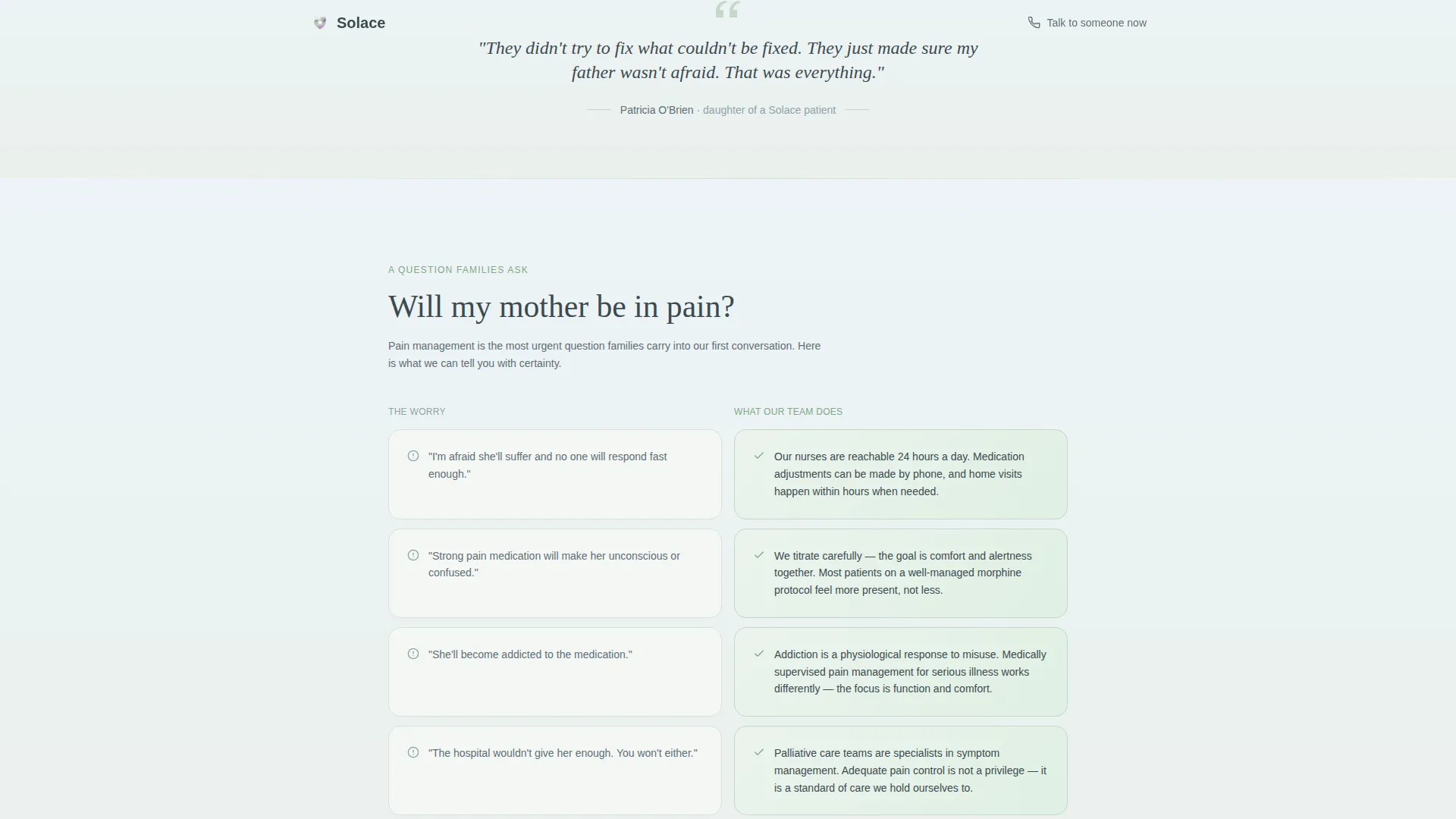 Palliative Care Landing Page Template for Clinics