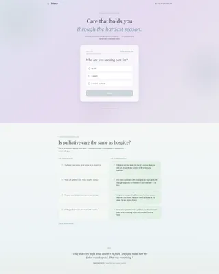 Palliative Care Landing Page Template for Clinics