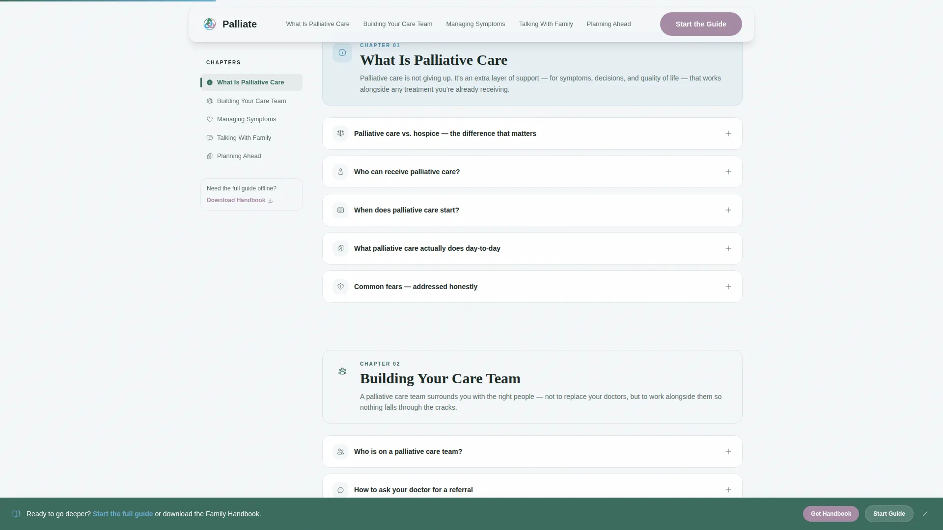 Palliative Care Education Landing Page Template