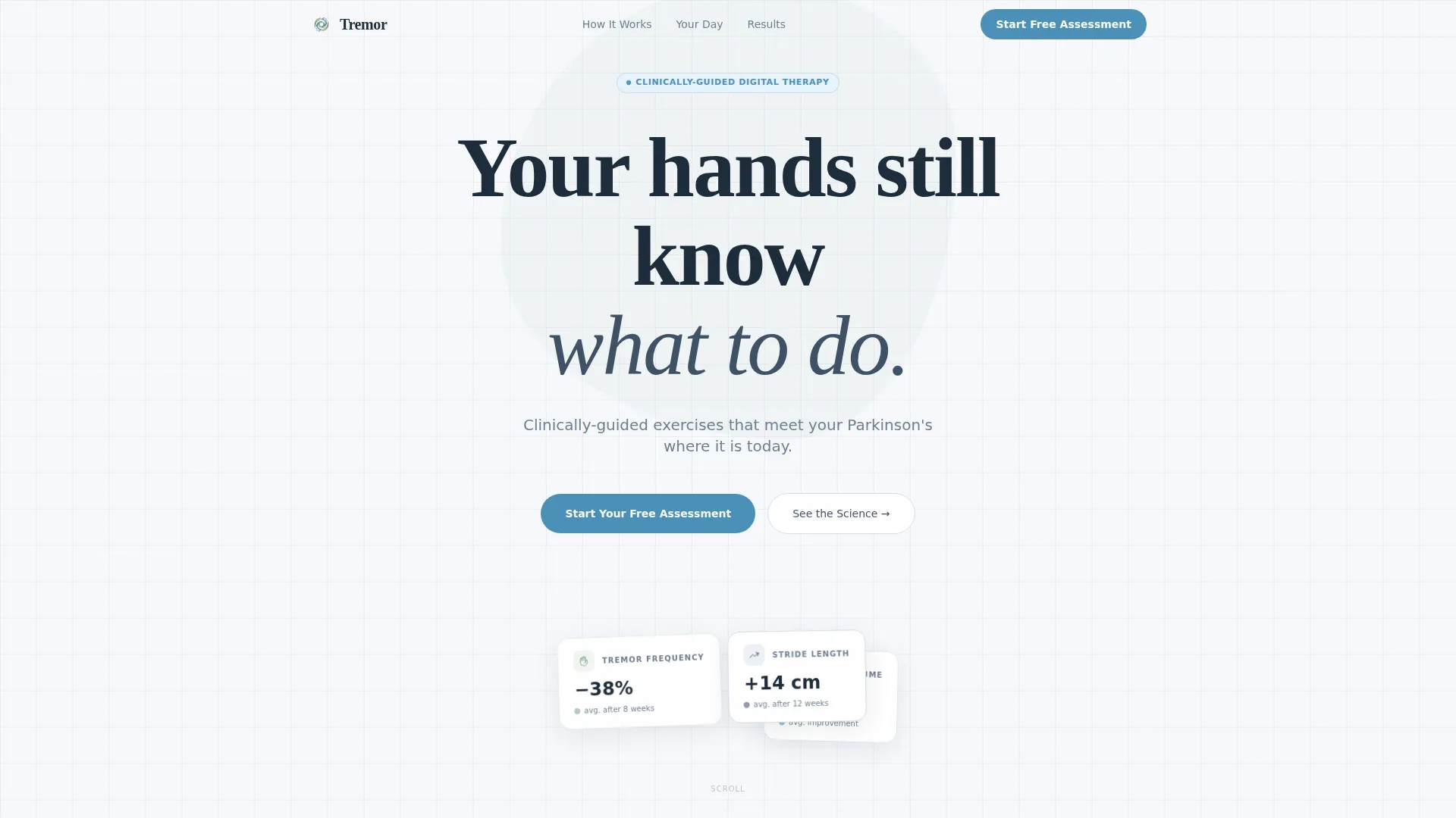 Parkinson's Disease Digital Therapy Landing Page
