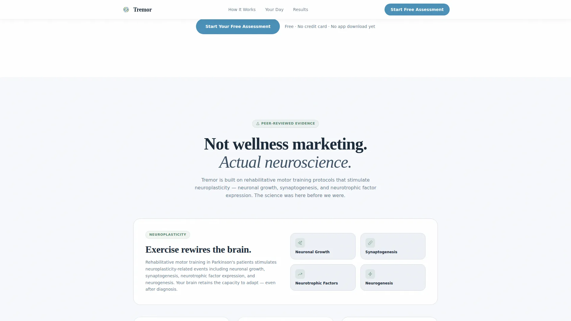 Parkinson's Disease Digital Therapy Landing Page