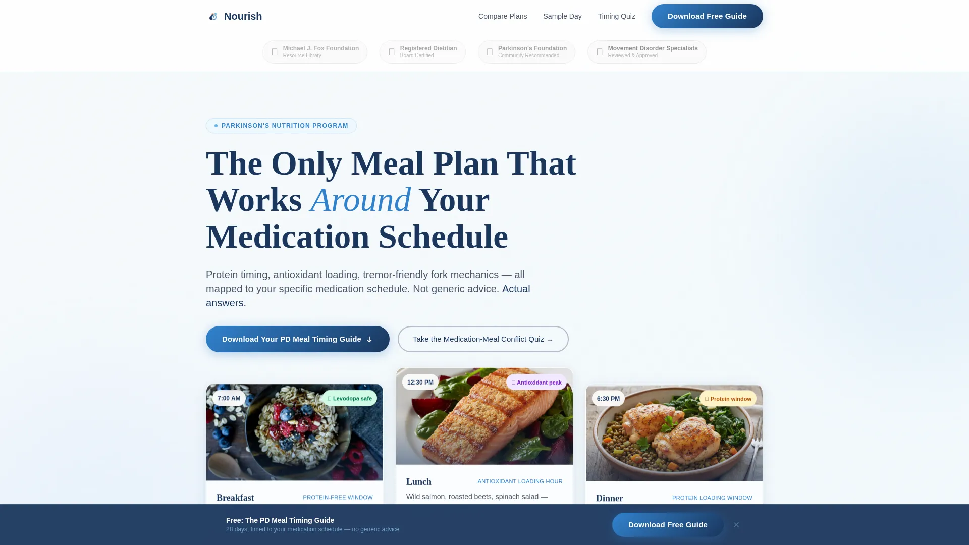 Parkinson's Disease Nutrition Landing Page Template