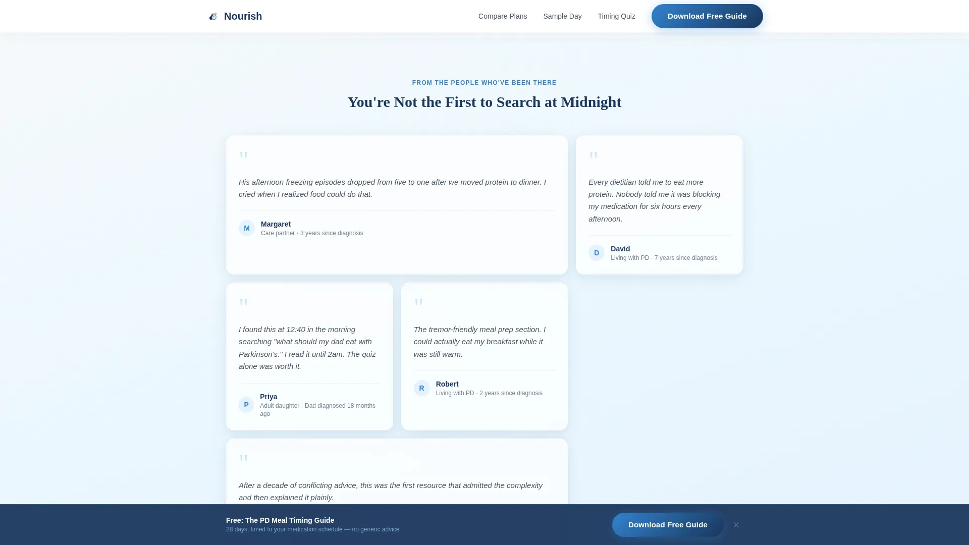 Parkinson's Disease Nutrition Landing Page Template