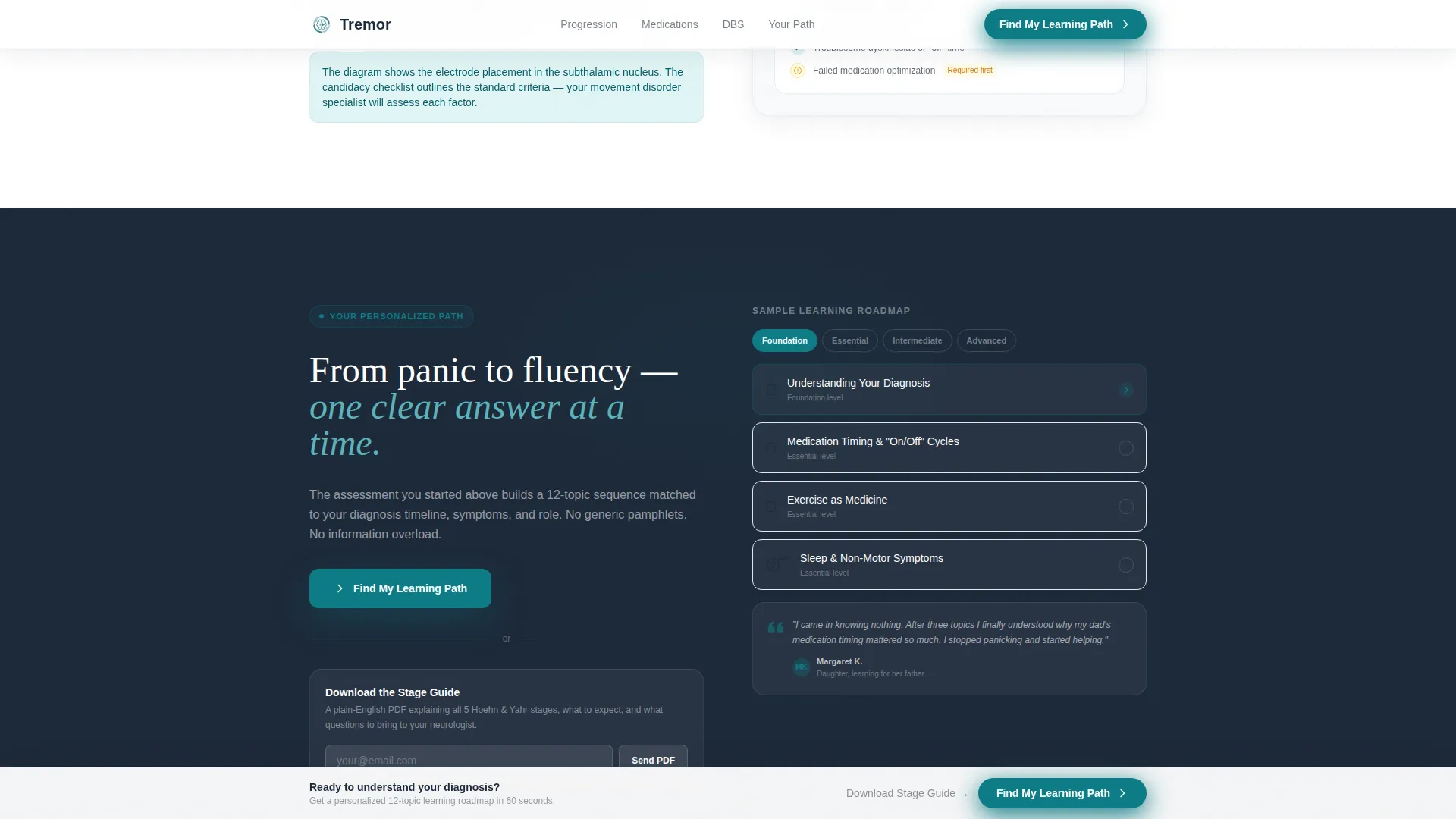 Parkinson's Disease Patient Education Landing Page Template