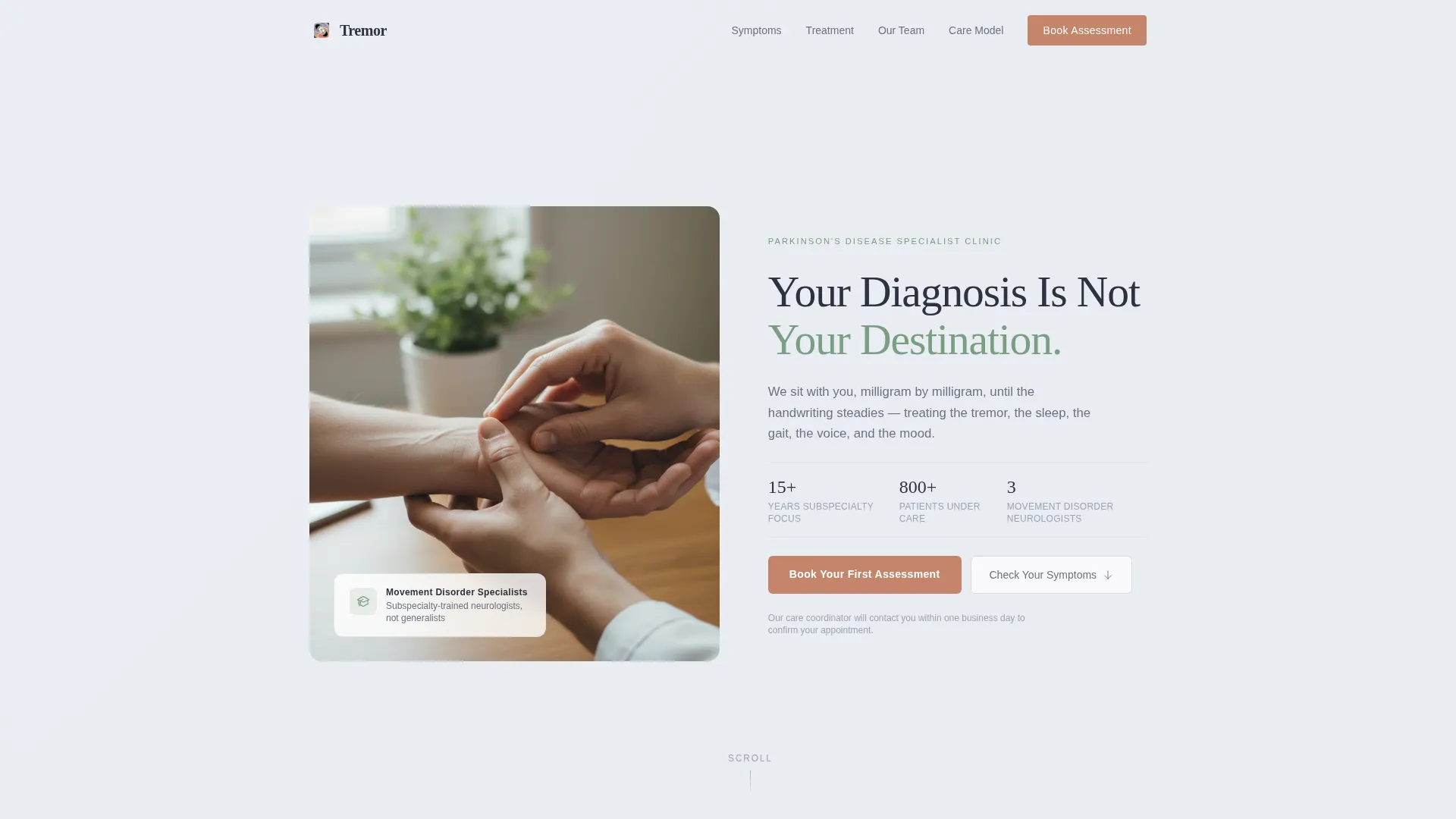 Parkinson's Disease Specialist Clinic Landing Page