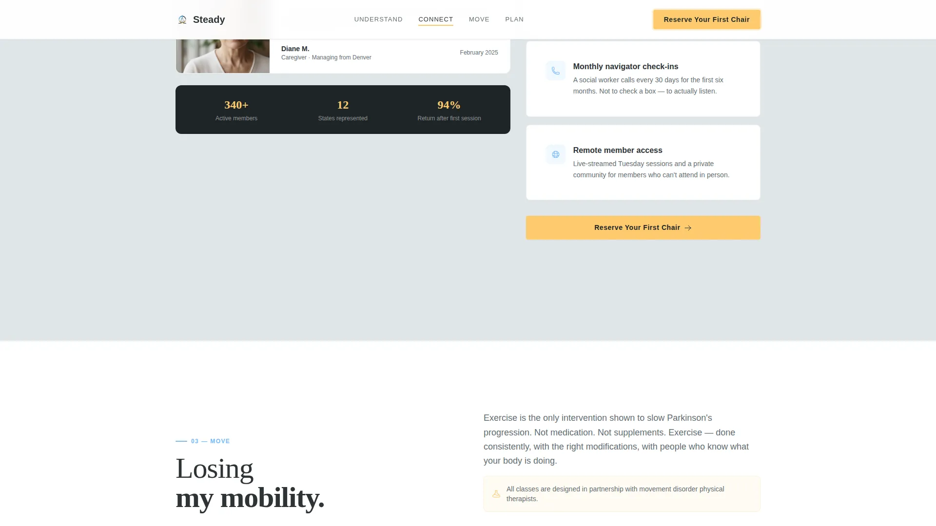Parkinson's Disease Support Group Landing Page Template