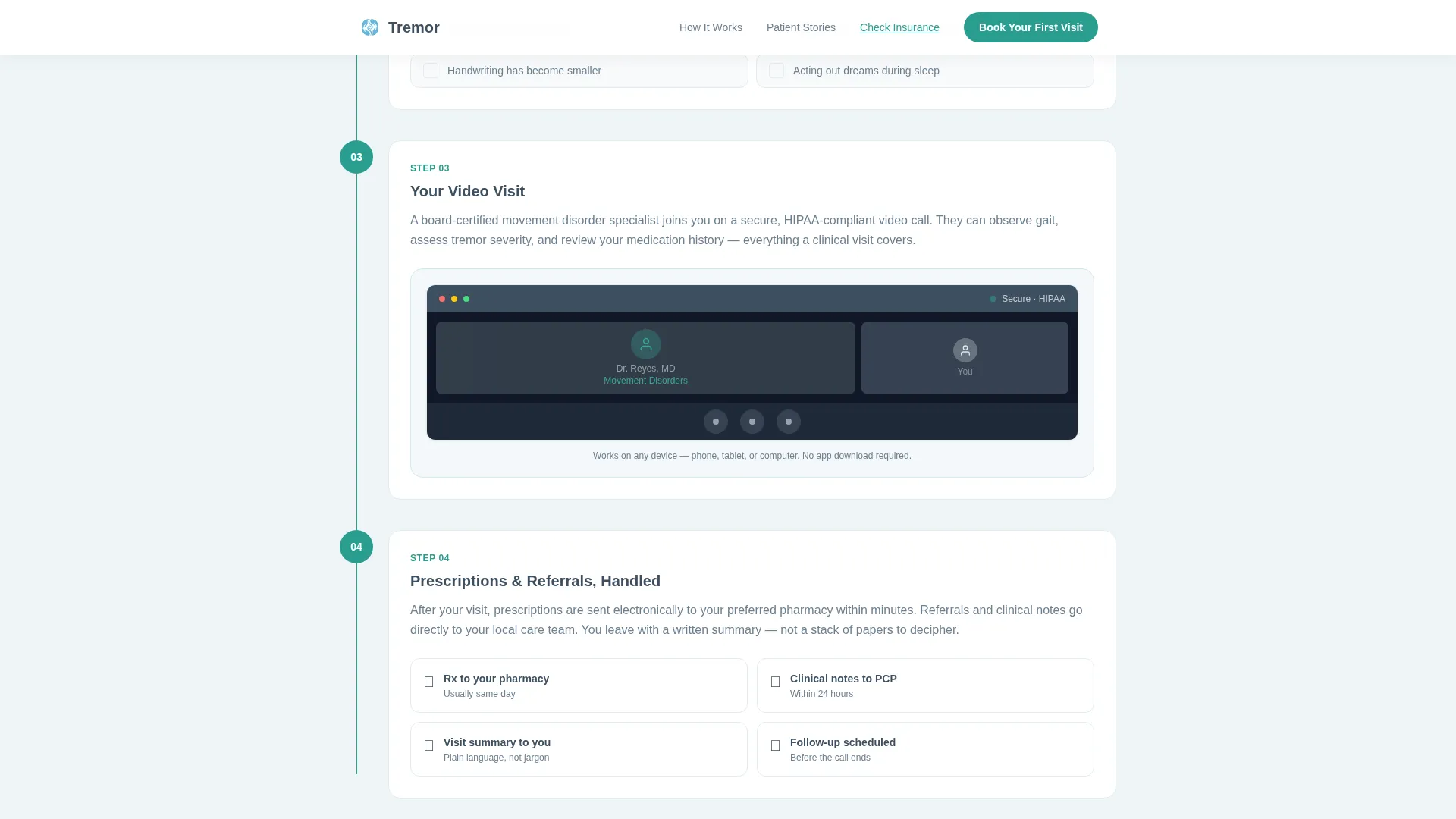 Parkinson's Disease Telehealth Landing Page Template