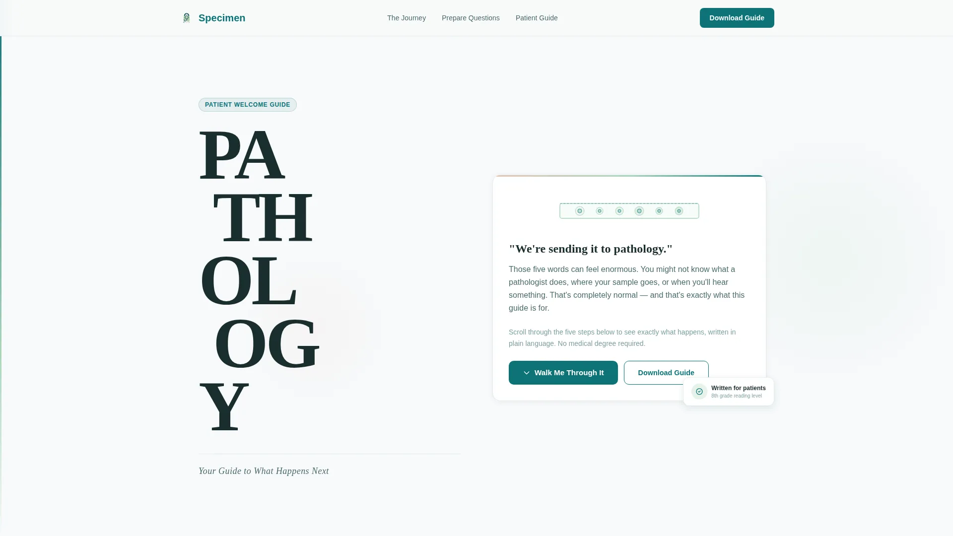 Pathologist New Patient Welcome Landing Page