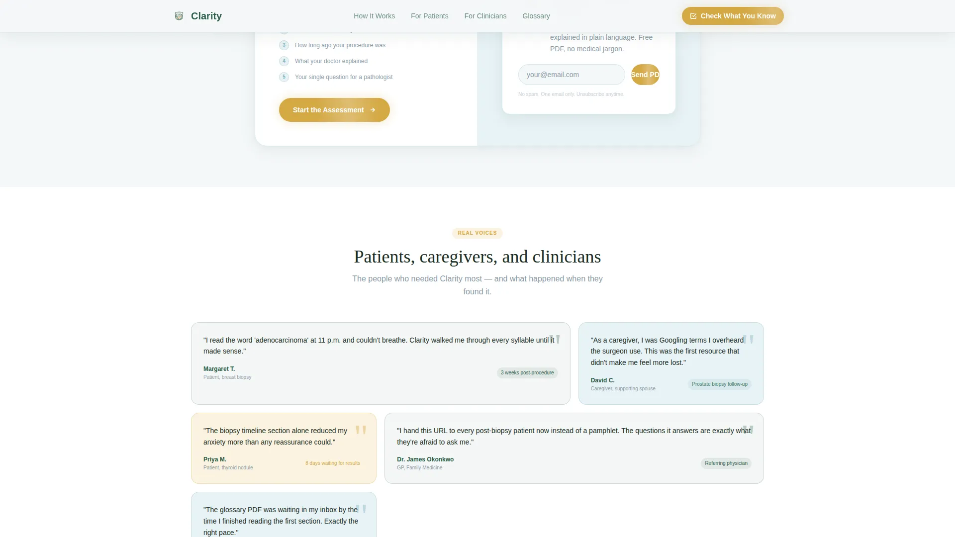 Pathologist Patient Education Landing Page Template